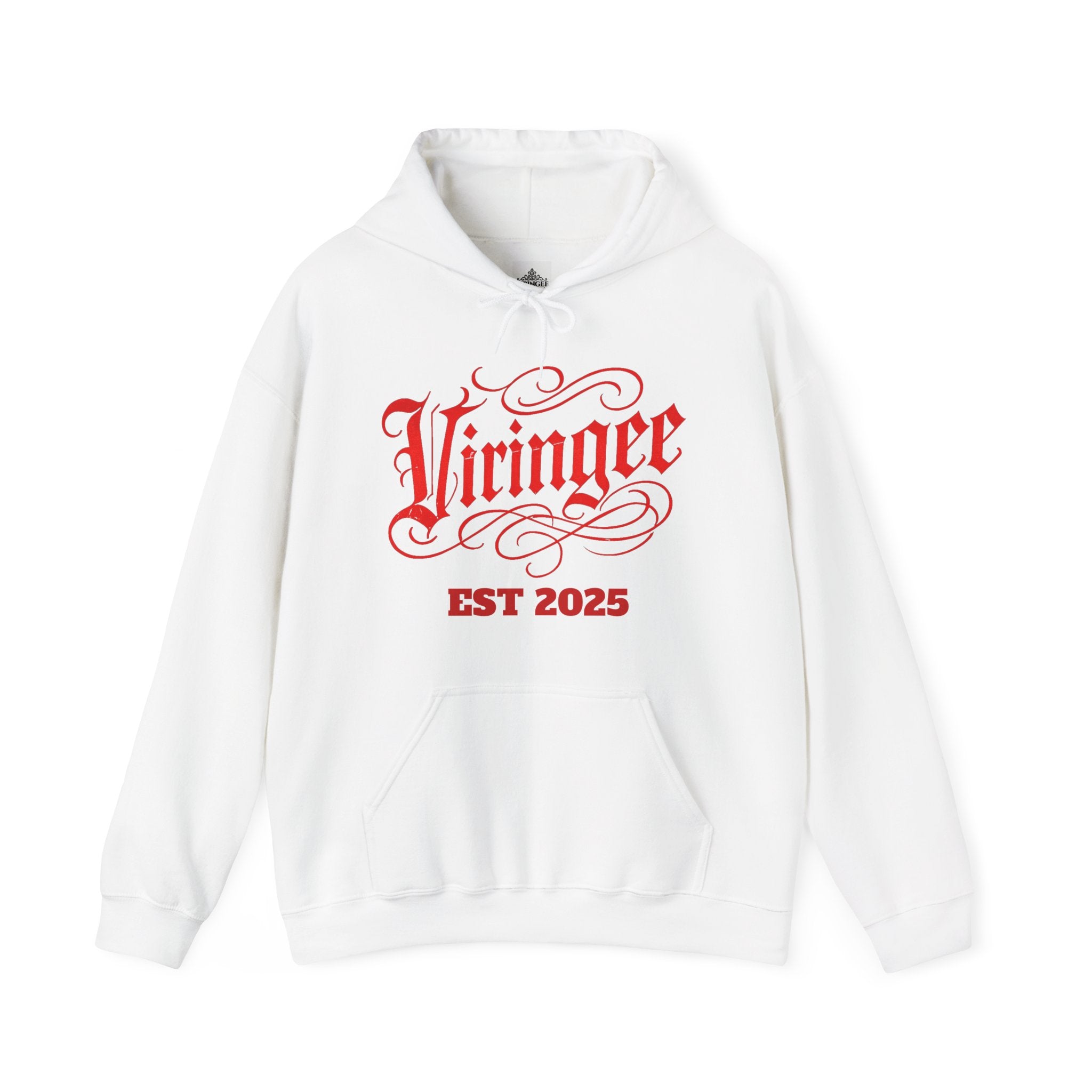Viringee Red Logo Classic Script Hoodie