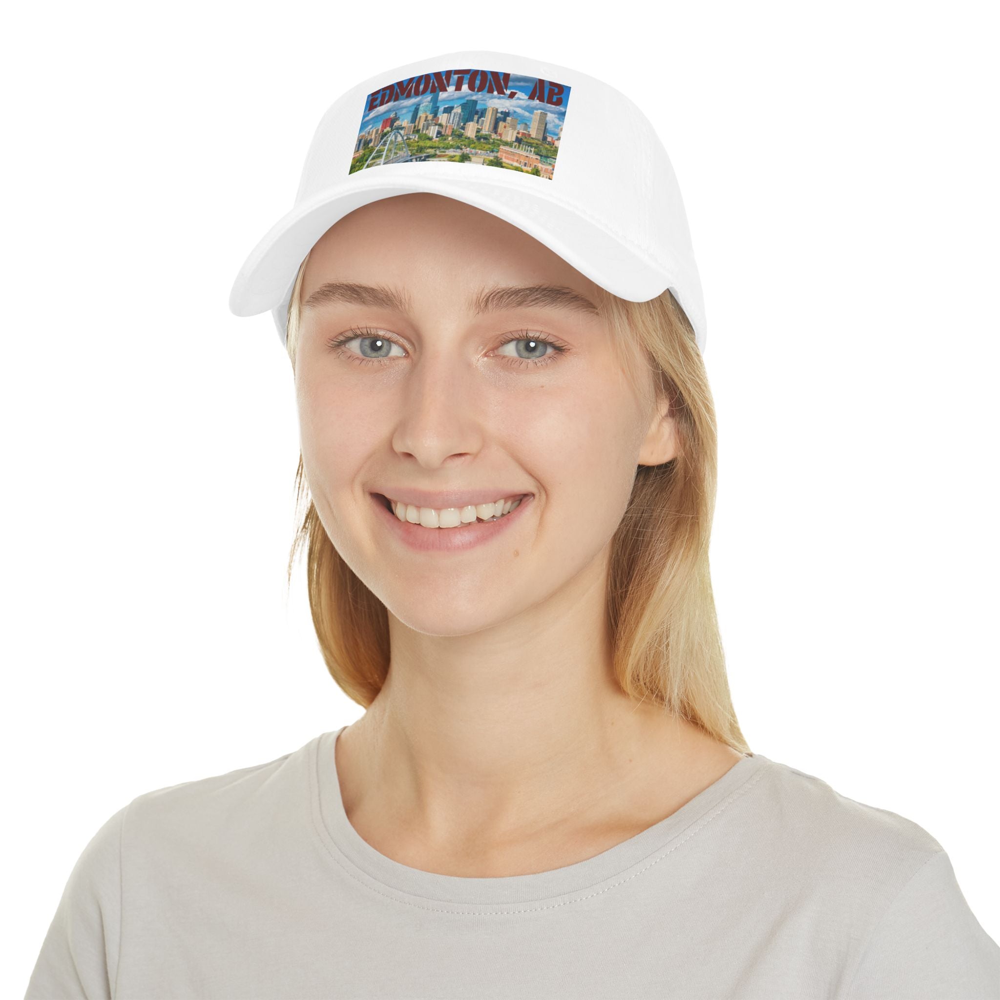 Unisex Edmonton baseball cap featuring city skyline design