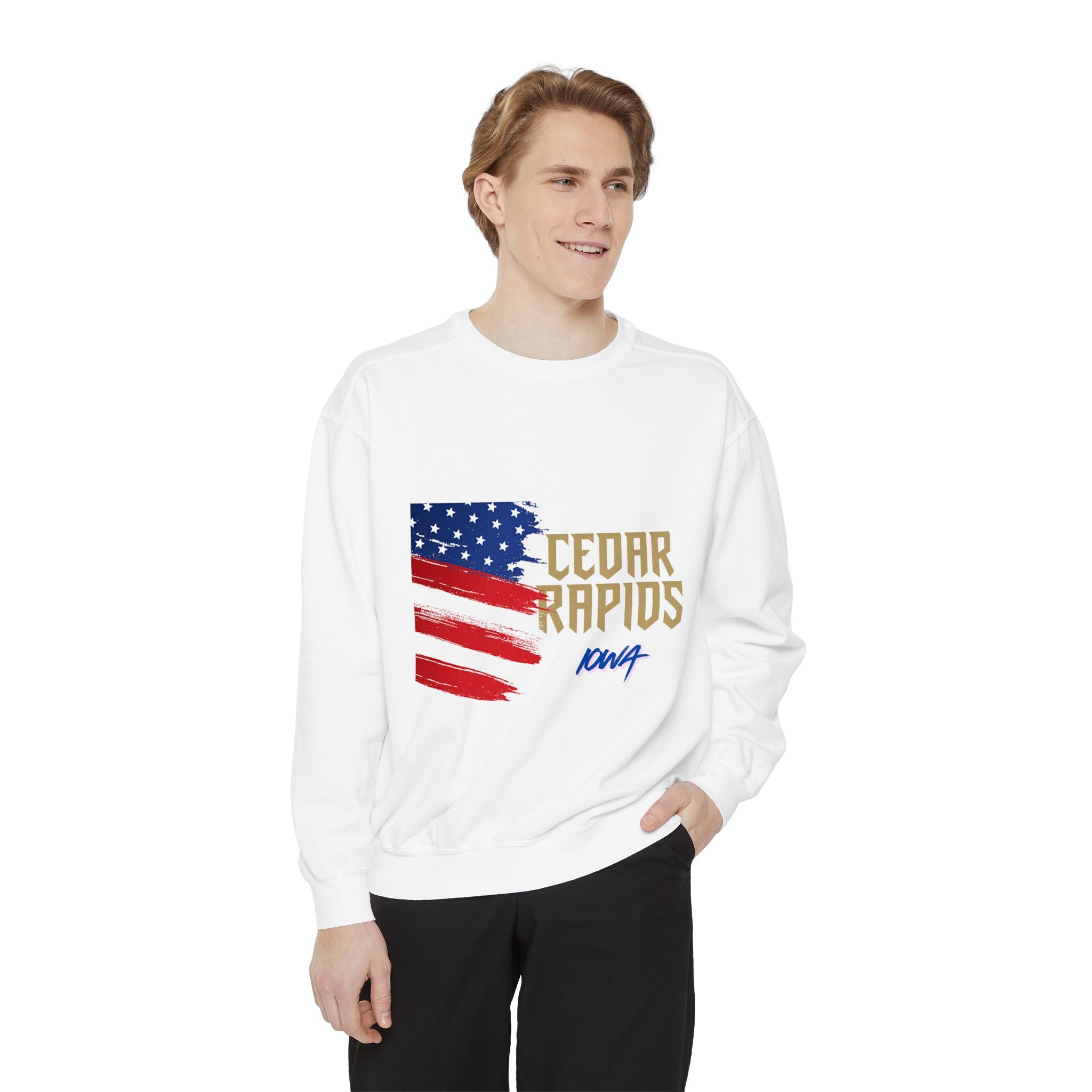 Viringee Cedar Rapids Iowa American Gothic Crewneck Unisex Sweatshirt