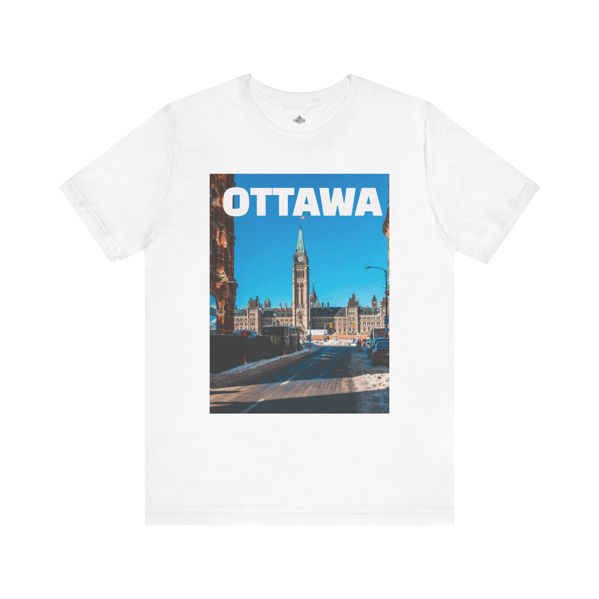 Unisex Ottawa T-shirt with bold city design by Viringee"