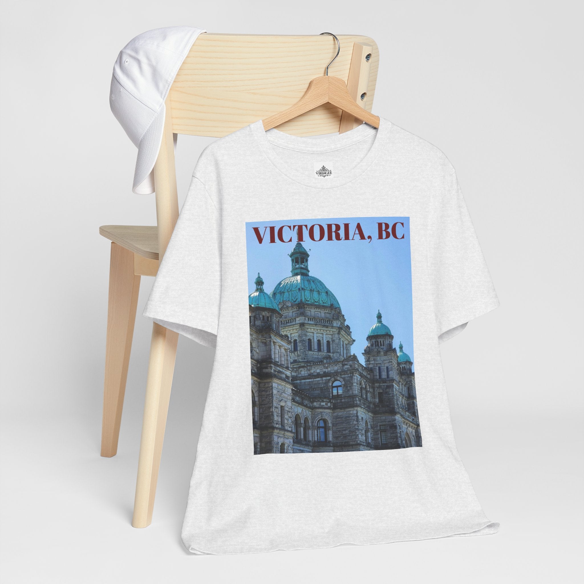 Unisex Victoria BC T-shirt with bold city design by Viringee