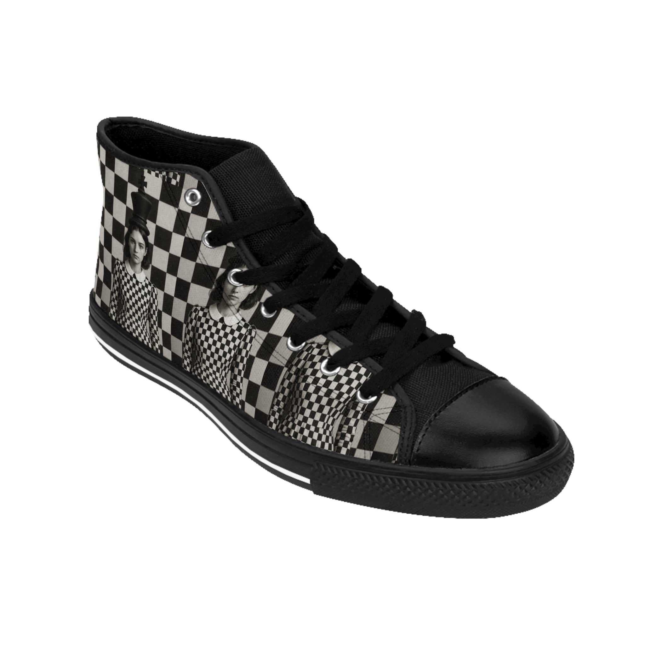 Viringee Chess themed High-Top Sneakers for the trendy woman