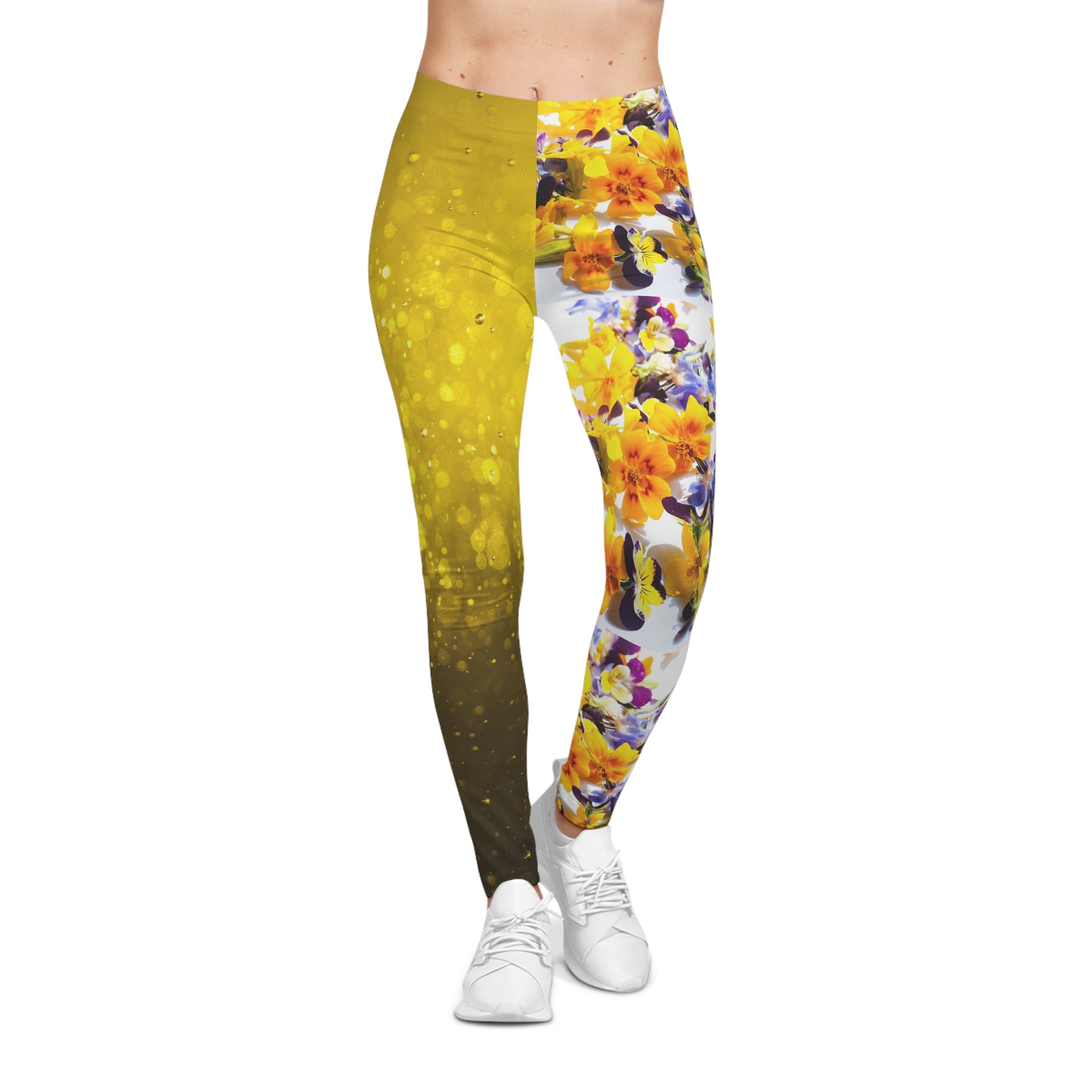Viringee Women's Floral Sparkle Leggings