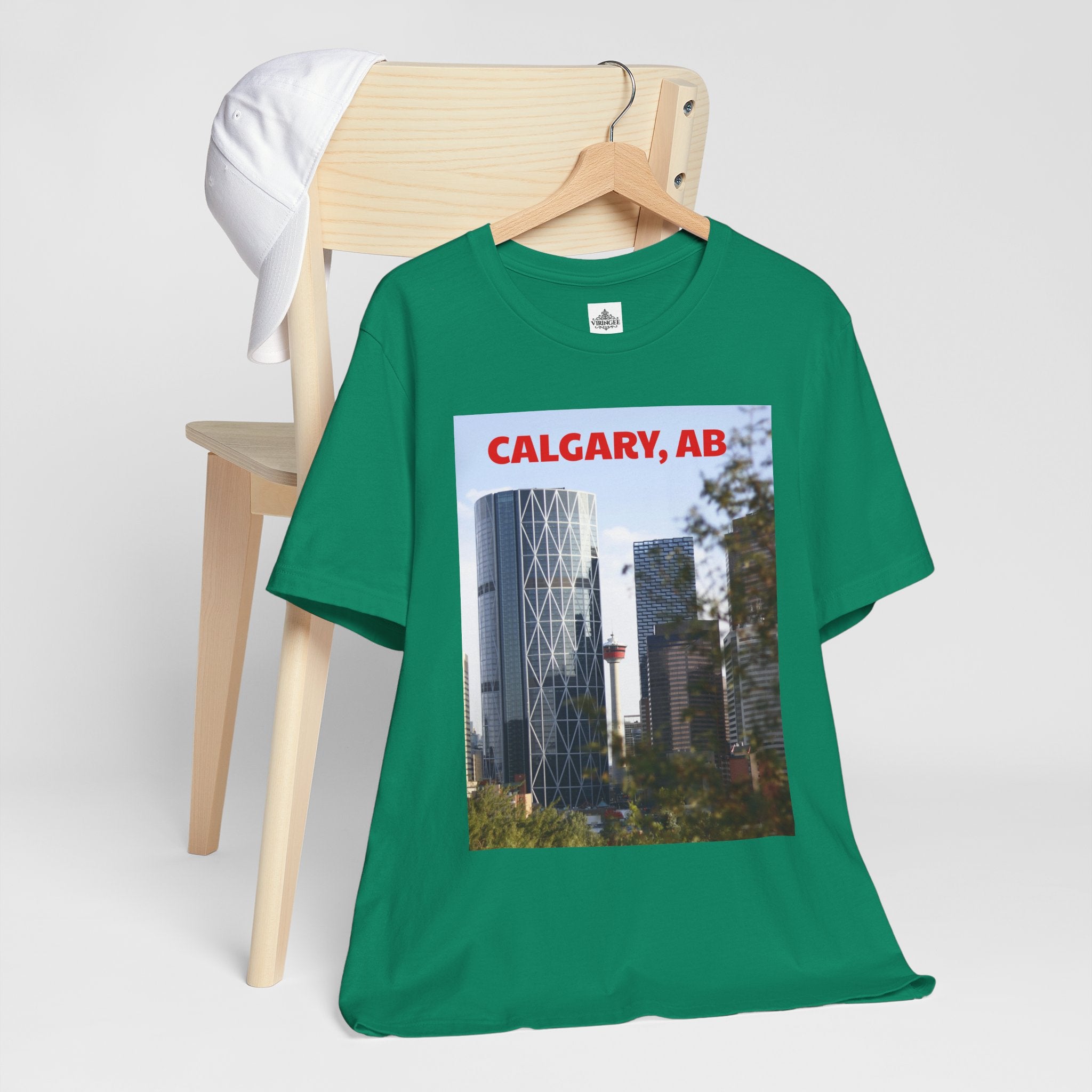 Viringee Peeking Calgary Tower AB Unisex Jersey Tee