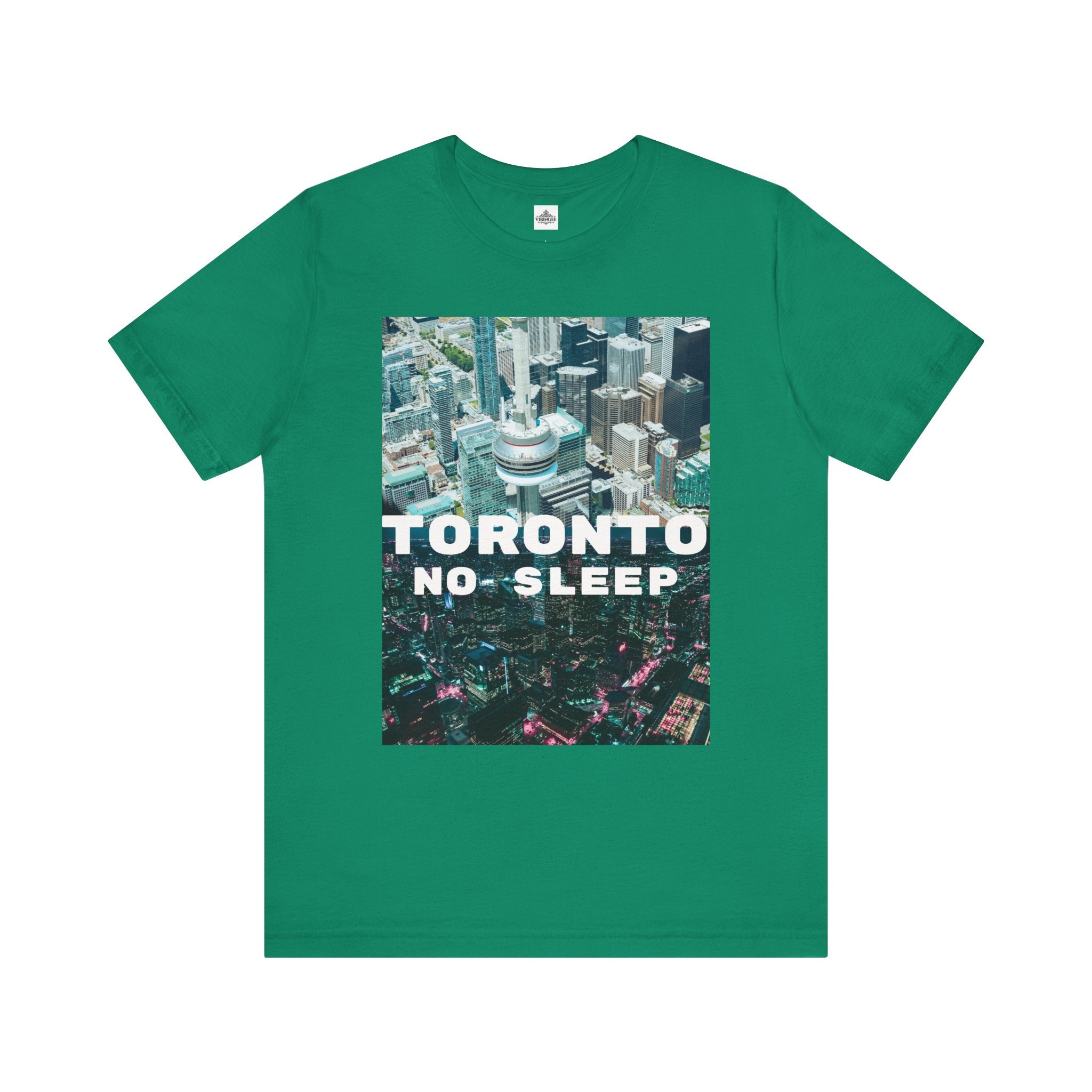 Viringee Downtown Toronto No Sleep unisex jersey short sleeve graphic tee, artistic urban streetwear shirt