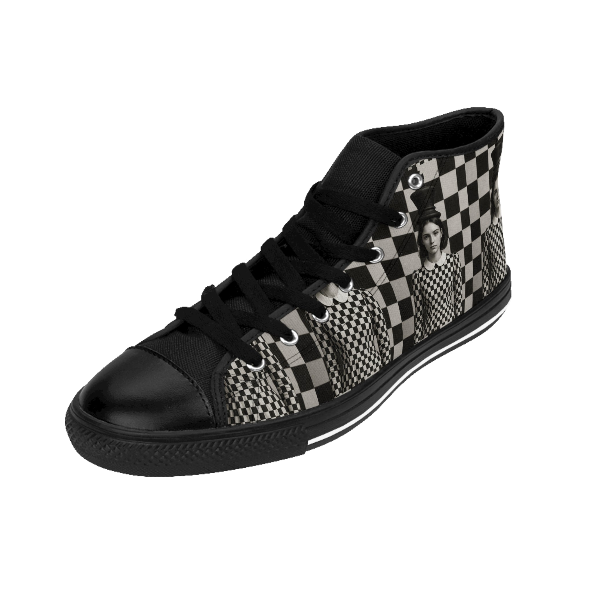 Viringee Chess themed High-Top Sneakers for the trendy woman