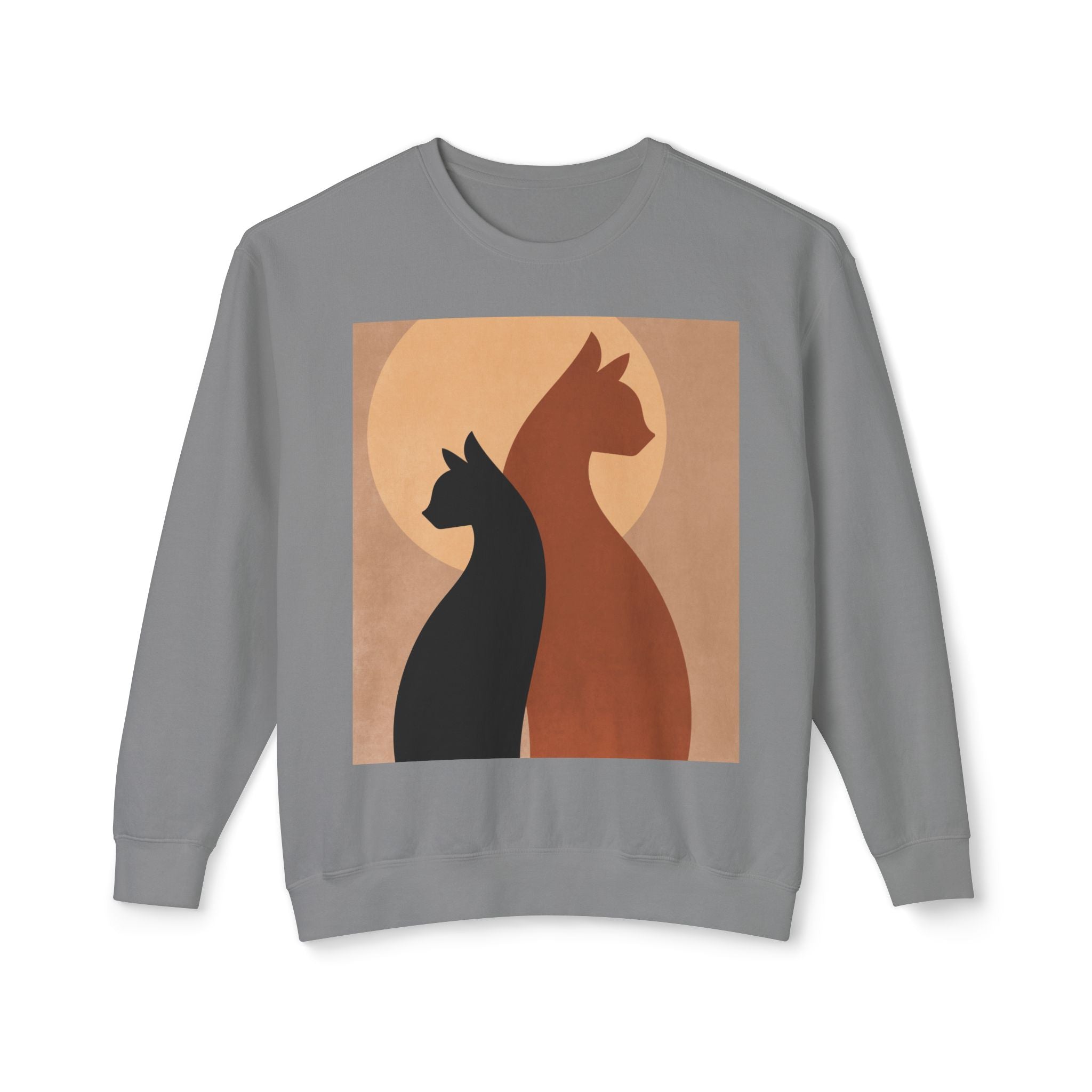 Viringee Cat Silhouette Unisex Lightweight Sweatshirt