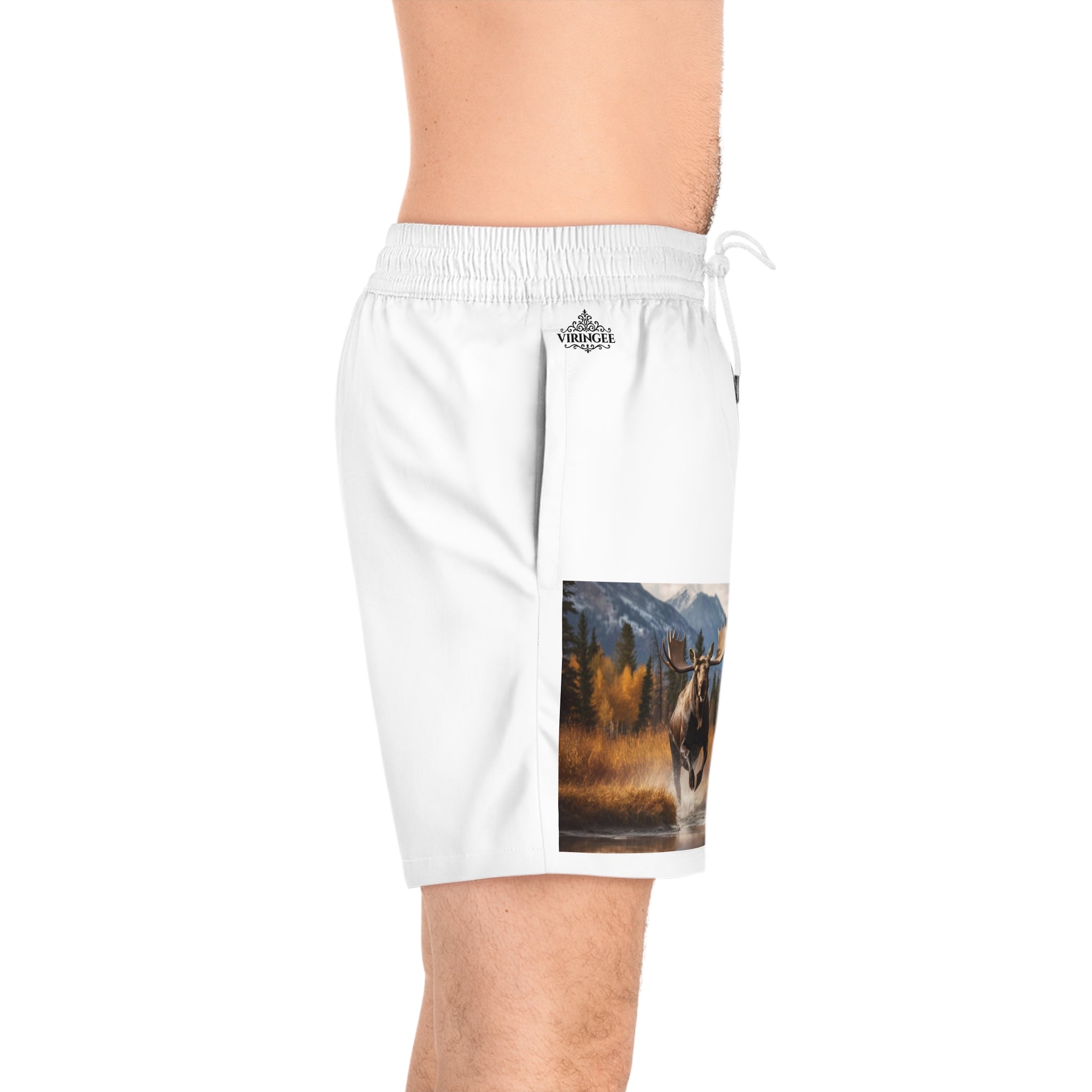 Viringee Men's Mid-Length Charging Moose Swim Shorts