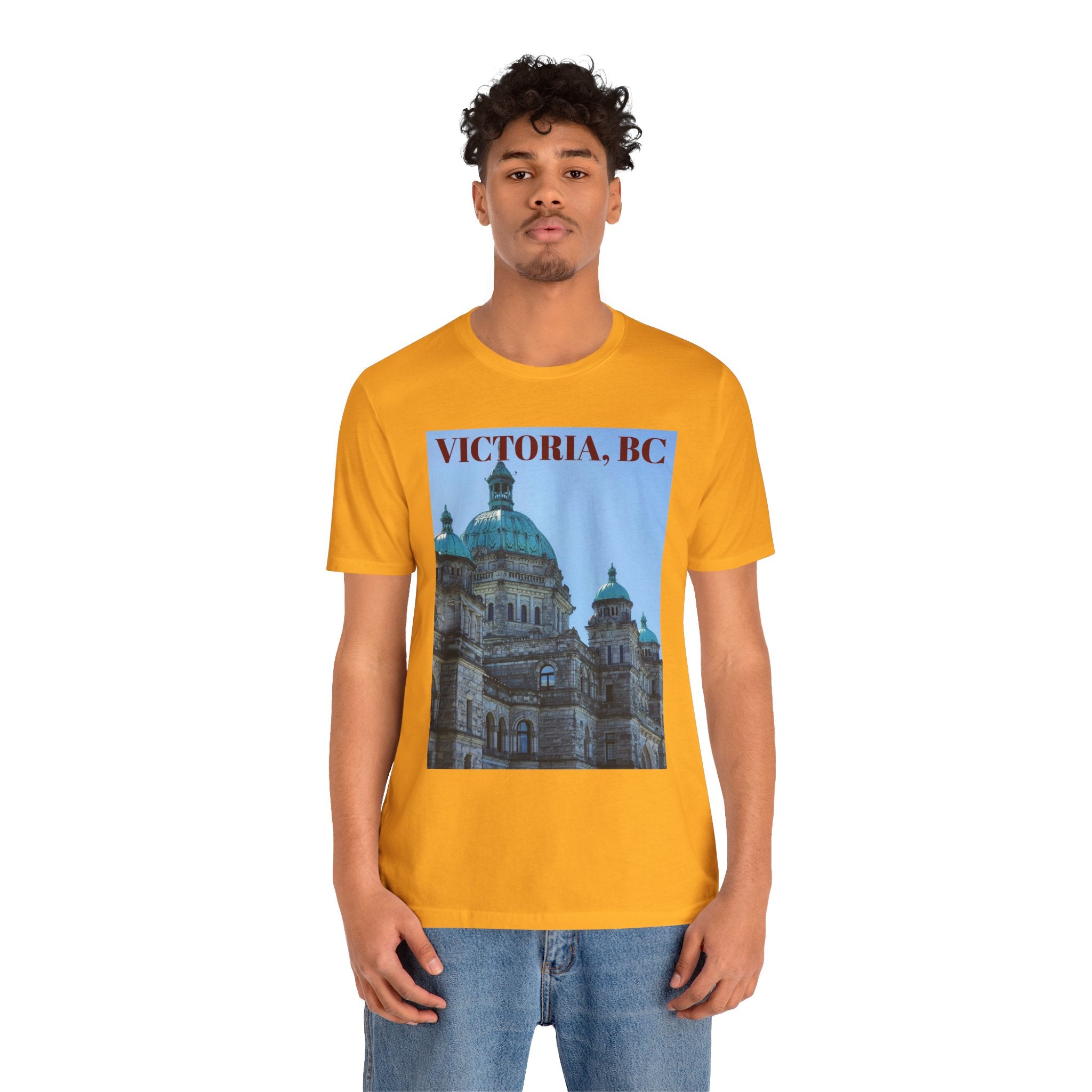 Unisex Victoria BC T-shirt with bold city design by Viringee