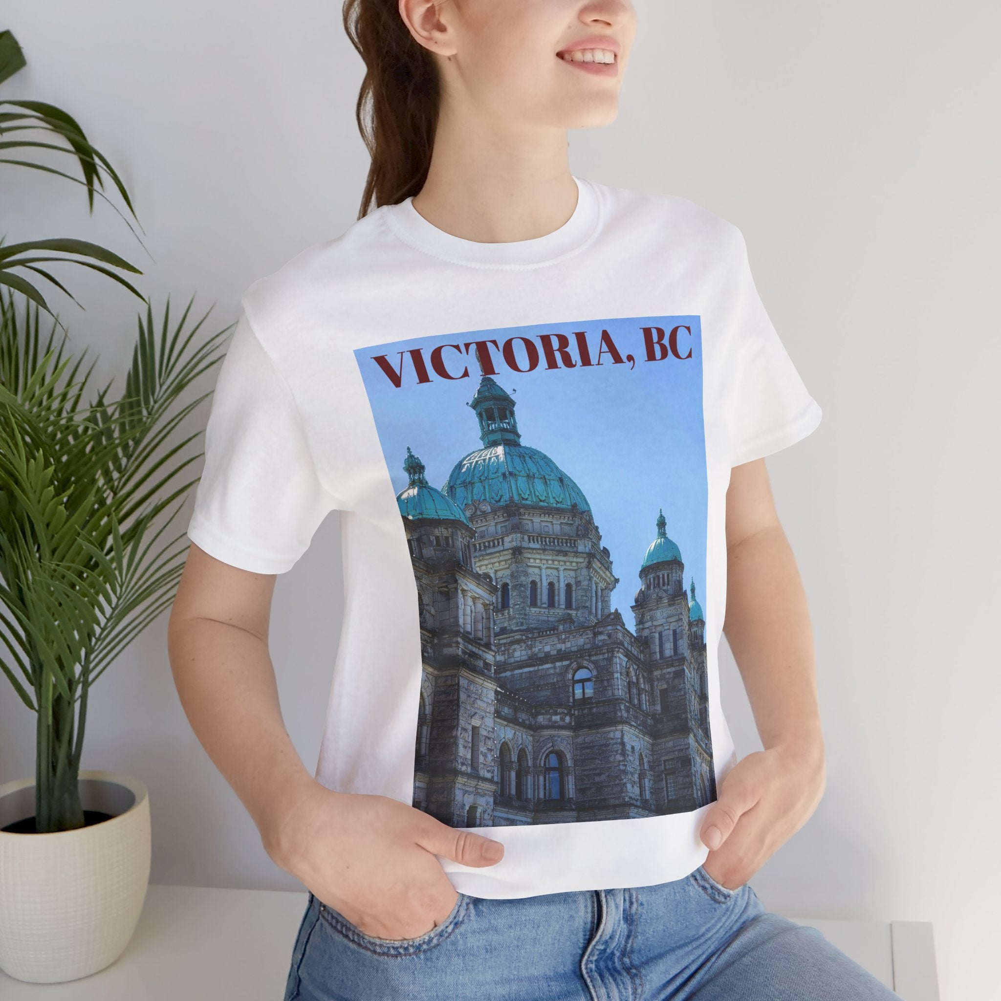 Unisex Victoria BC T-shirt with bold city design by Viringee