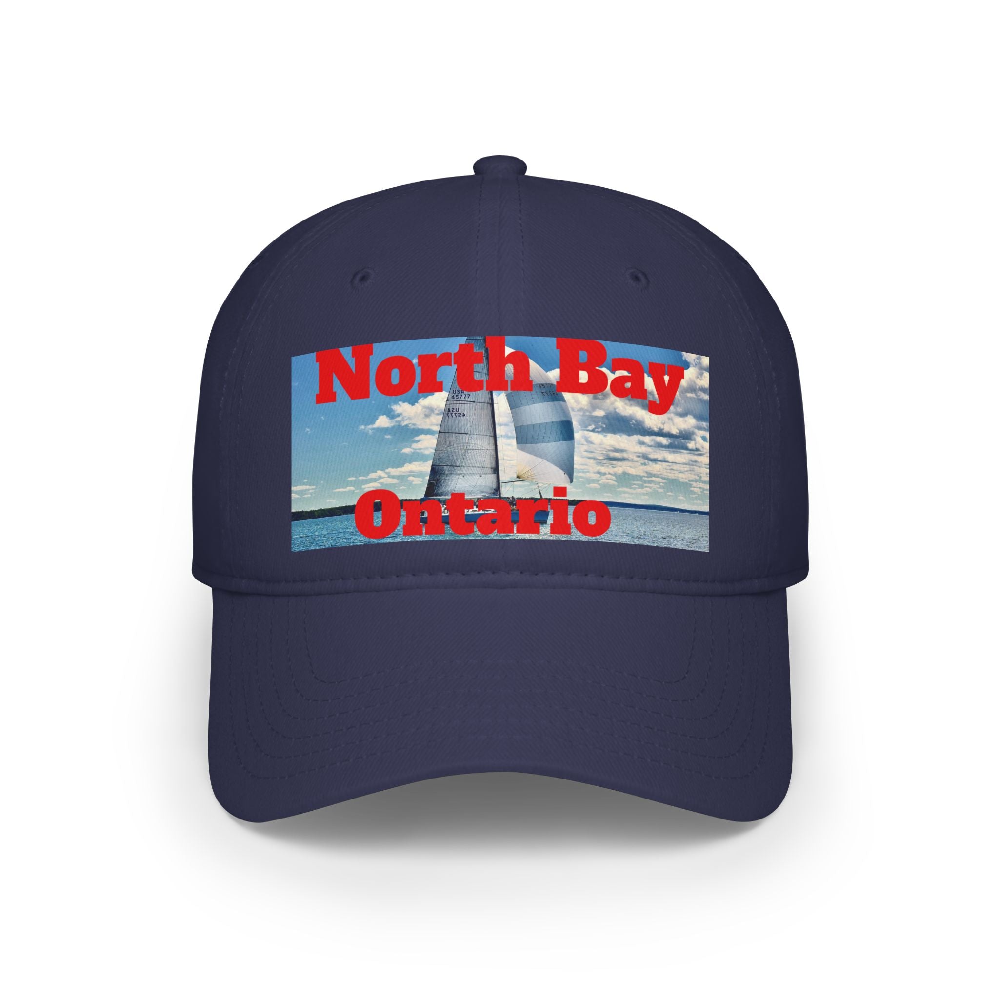 Adjustable North Bay Ontario low profile cap with printed graphic
