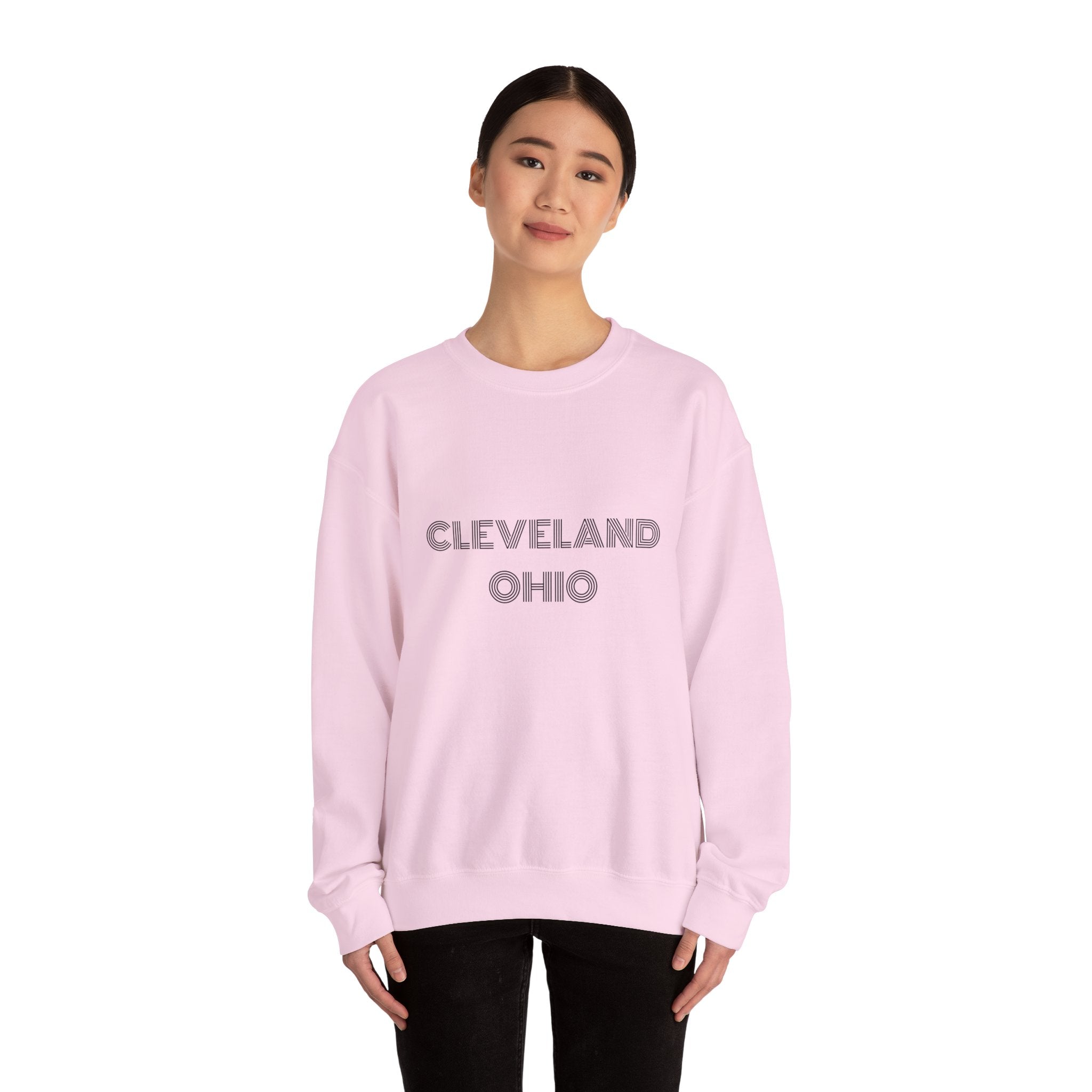 Classic crewneck sweatshirt celebrating Cleveland Ohio in modern street style