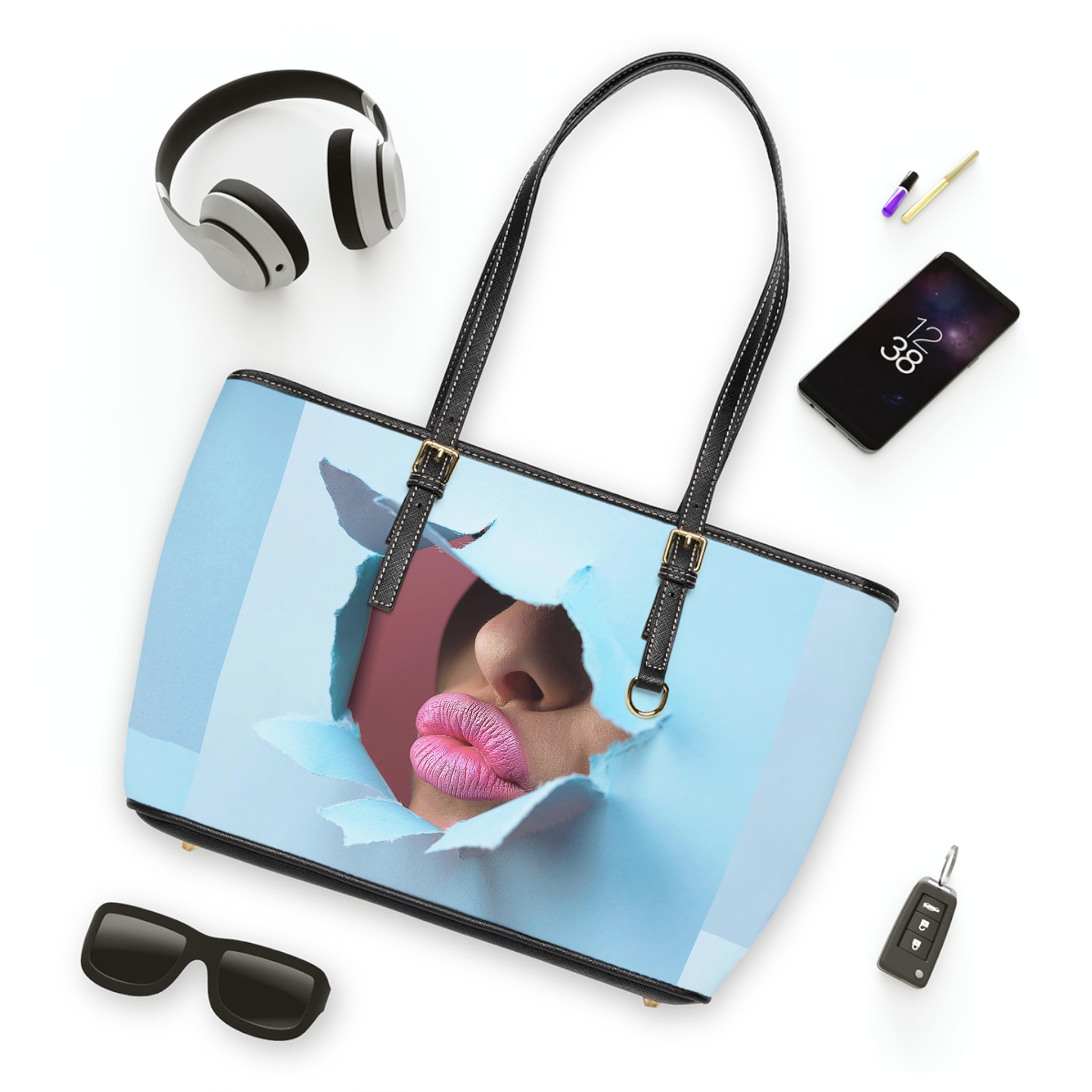 Viringee Lipstick Shoulder Tote Bag