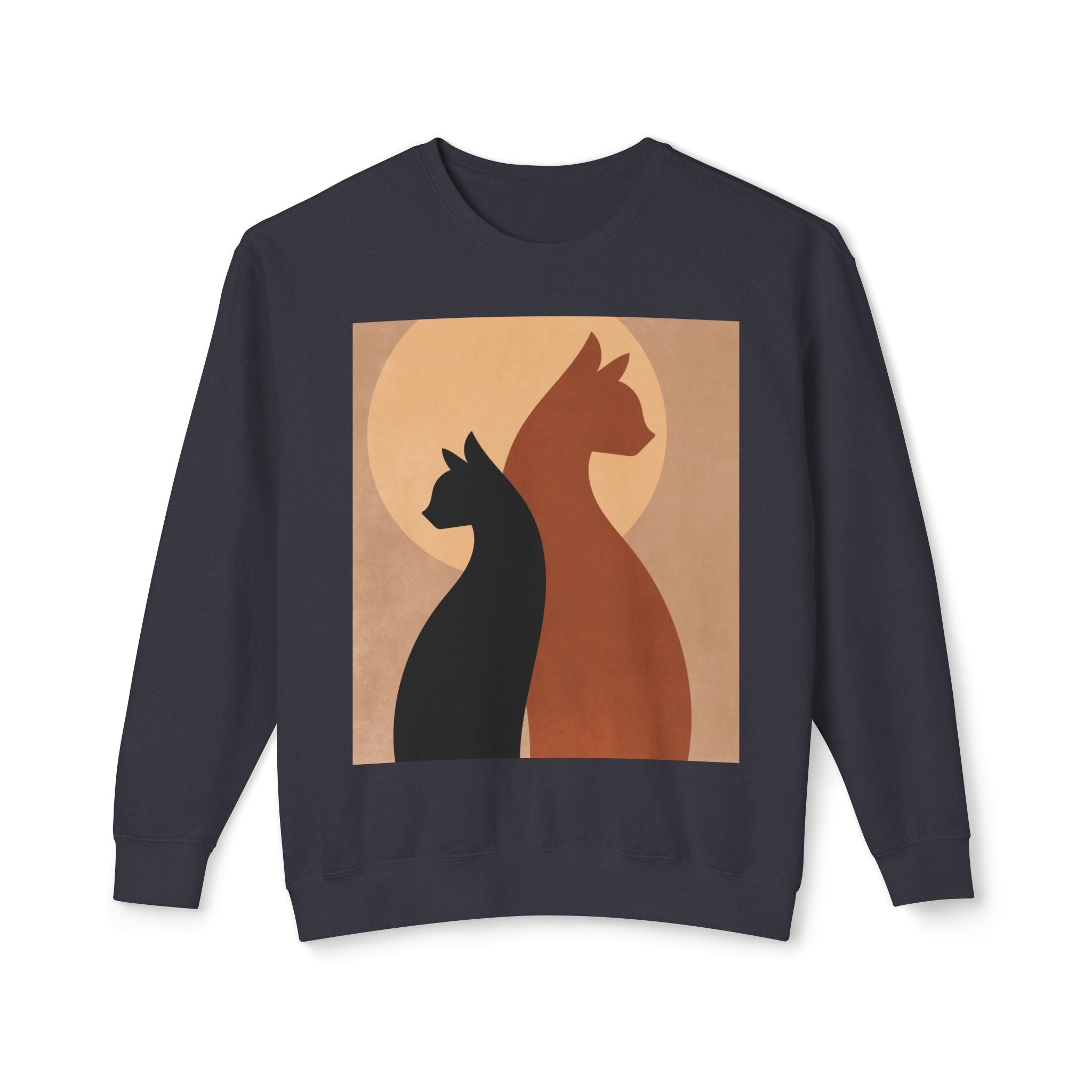 Viringee Cat Silhouette Unisex Lightweight Sweatshirt