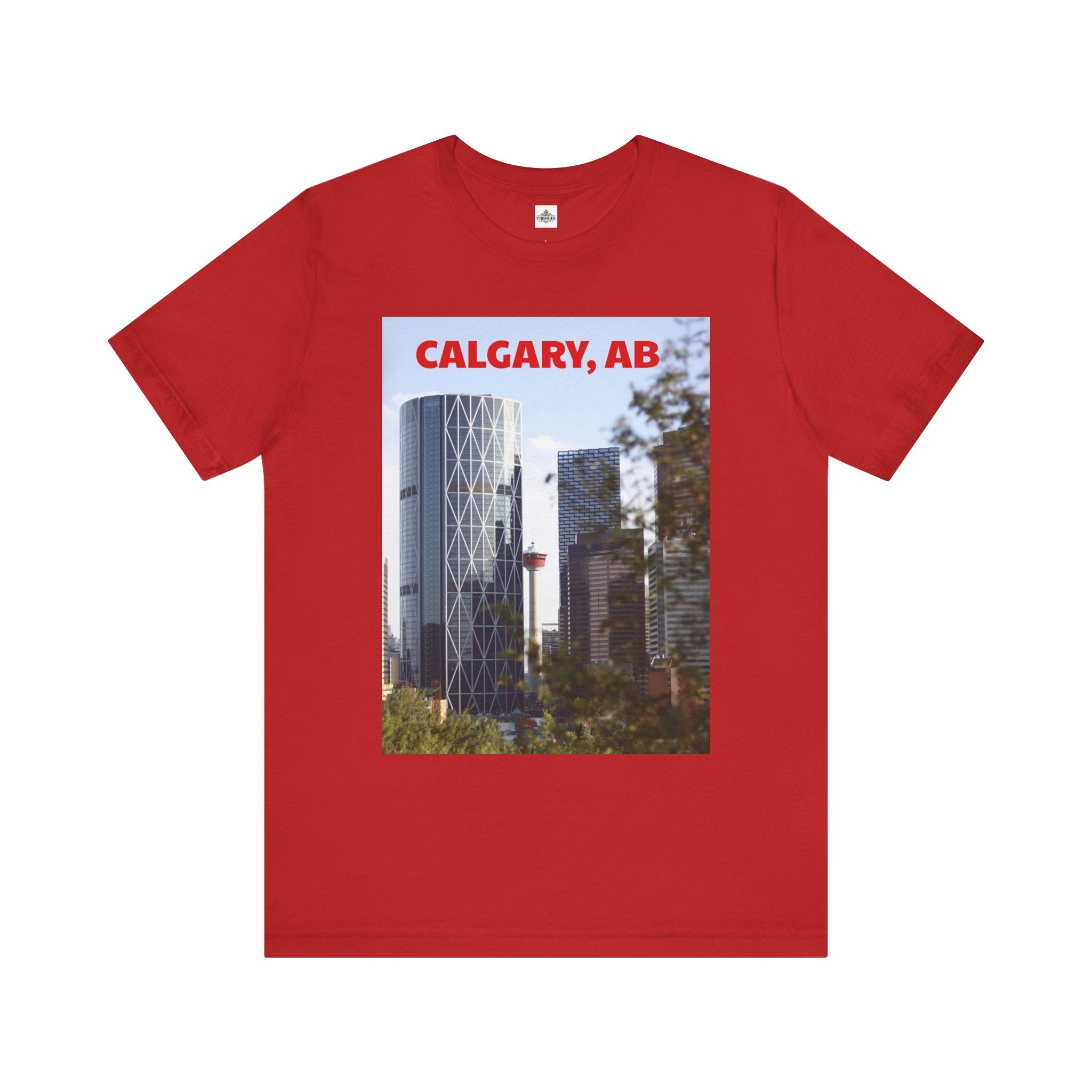 Viringee Peeking Calgary Tower AB Unisex Jersey Tee