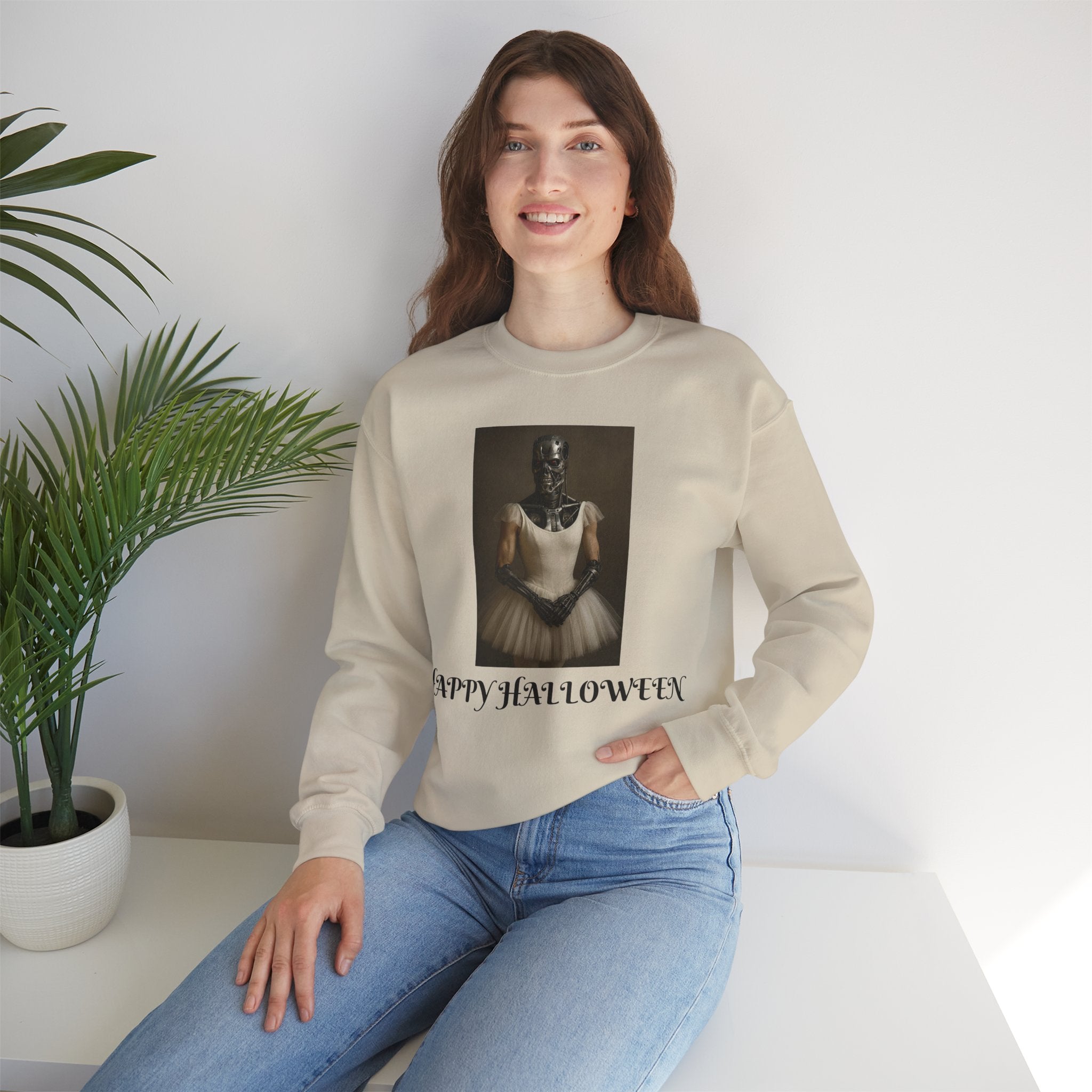 Viringee Cute Terminator Halloween-Themed Crewneck Sweatshirt