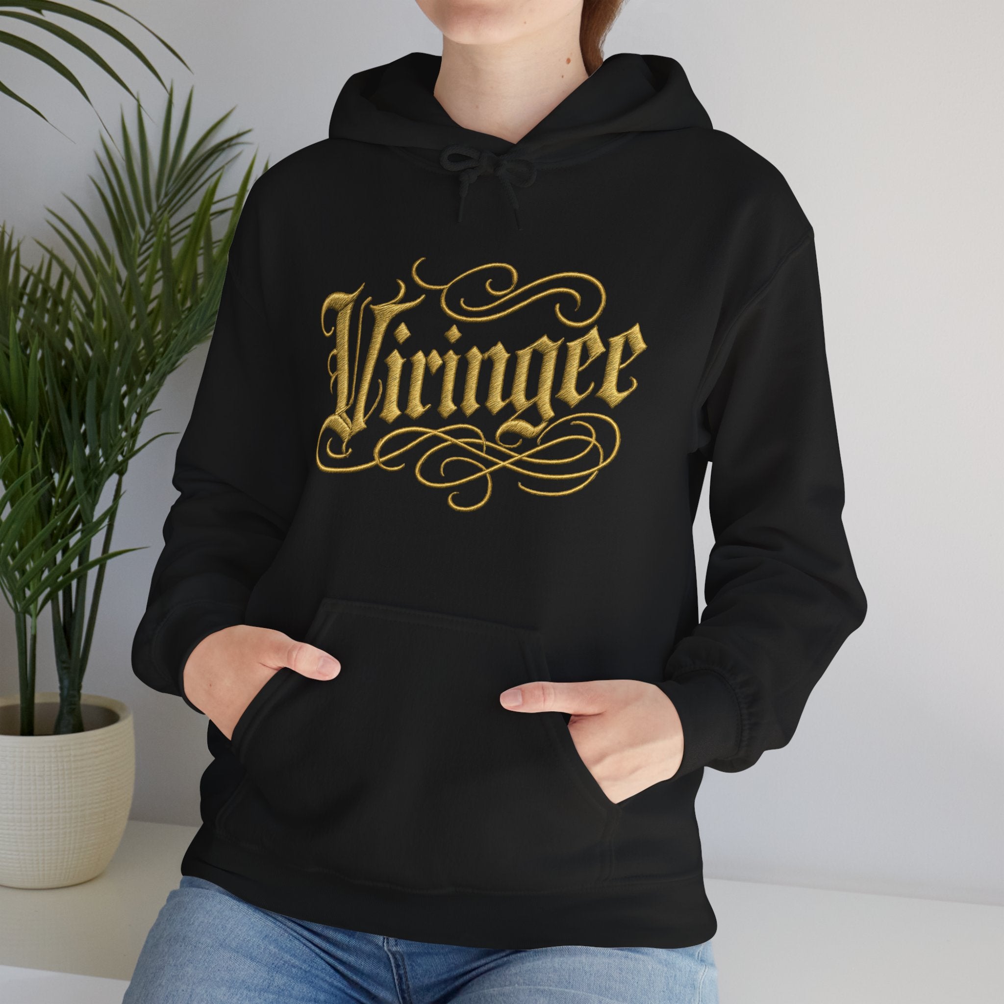 Viringee Gold Script Unisex Hoodie
