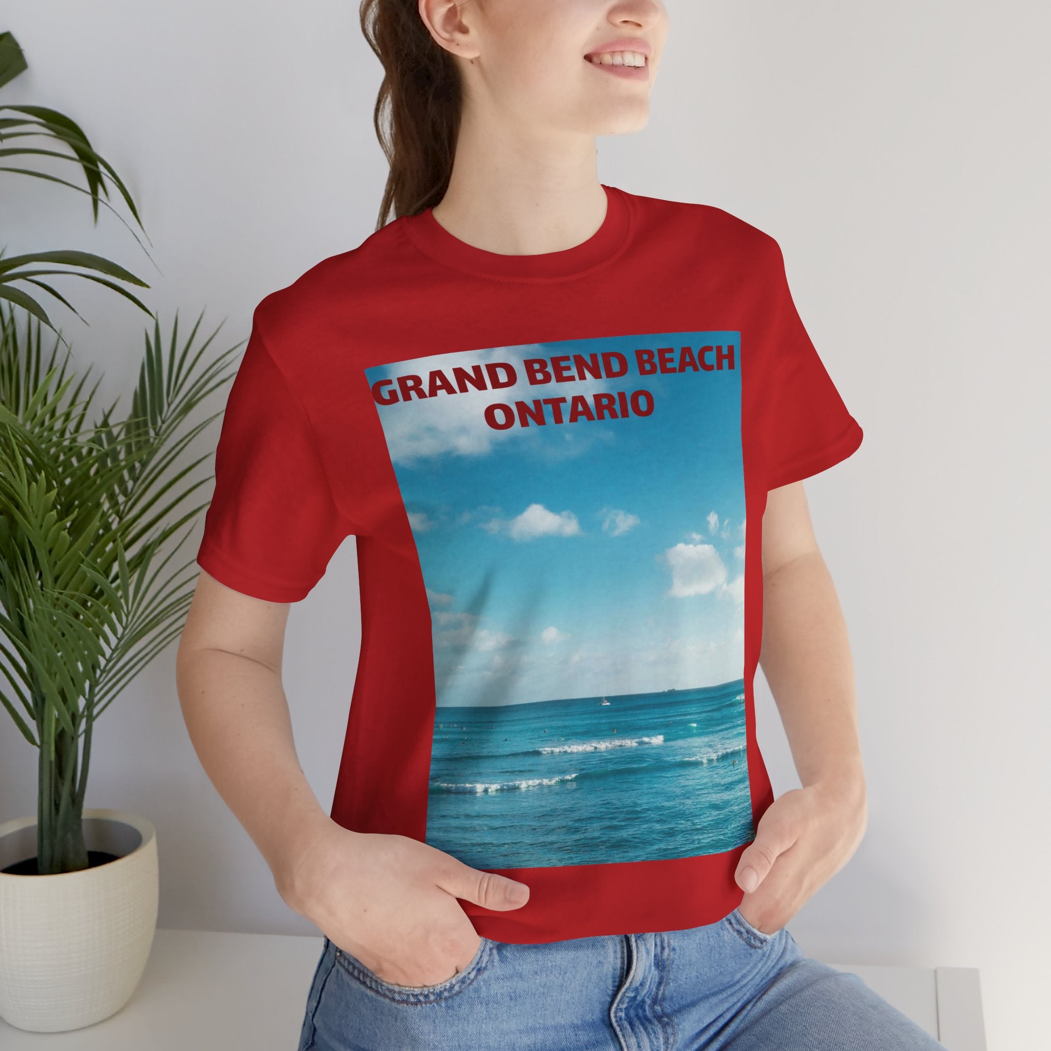 Viringee Grand Bend Beach unisex jersey short sleeve graphic tee, soft cotton summer shirt