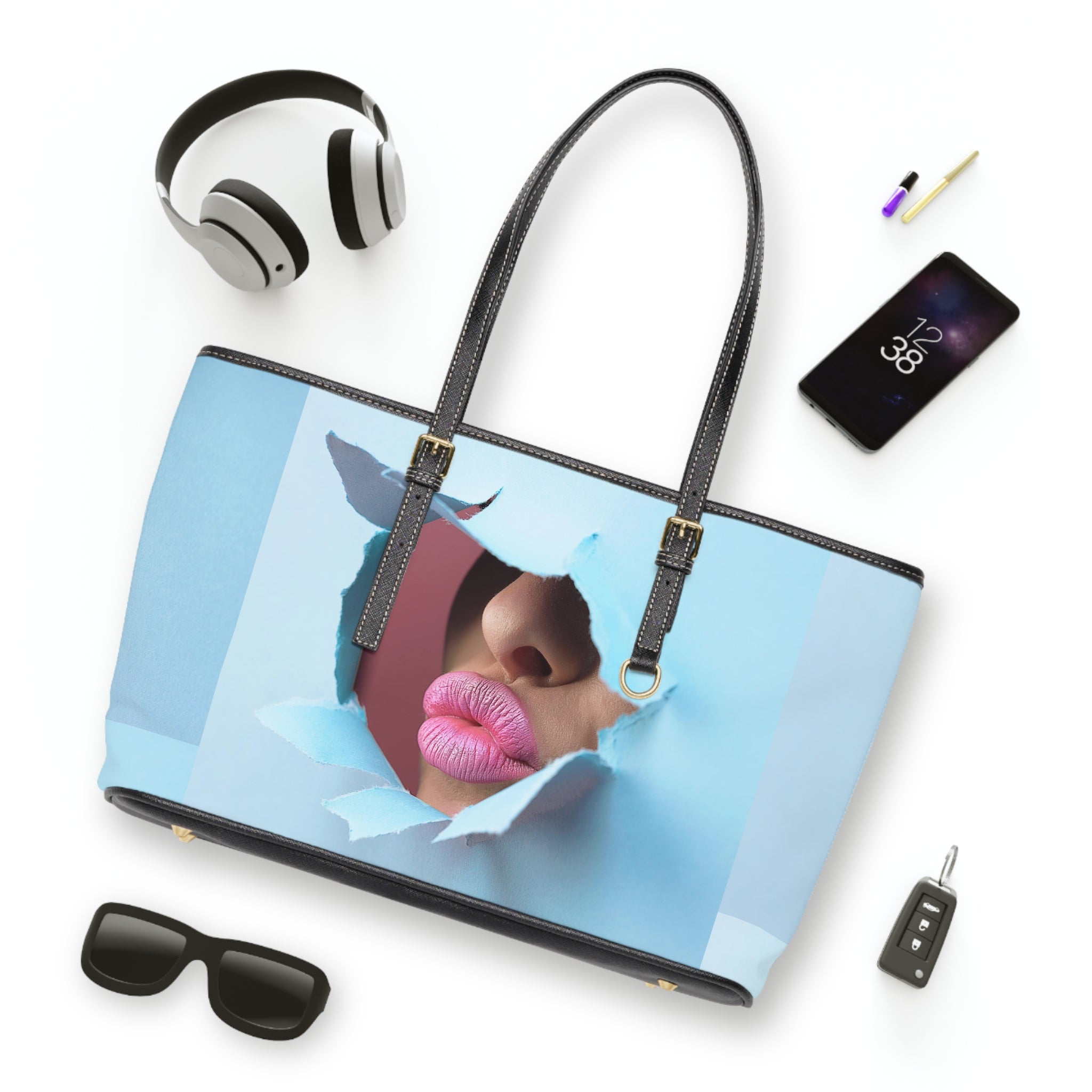 Viringee Lipstick Shoulder Tote Bag