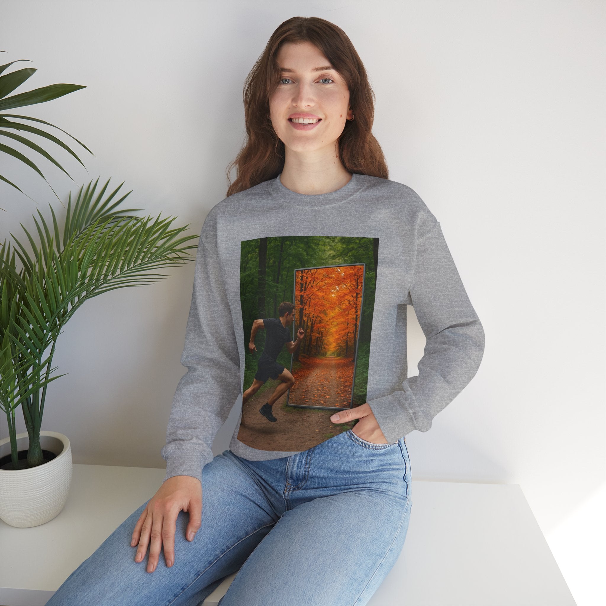 Viringee Fall Door Unisex Heavy Blend™ Crewneck Sweatshirt