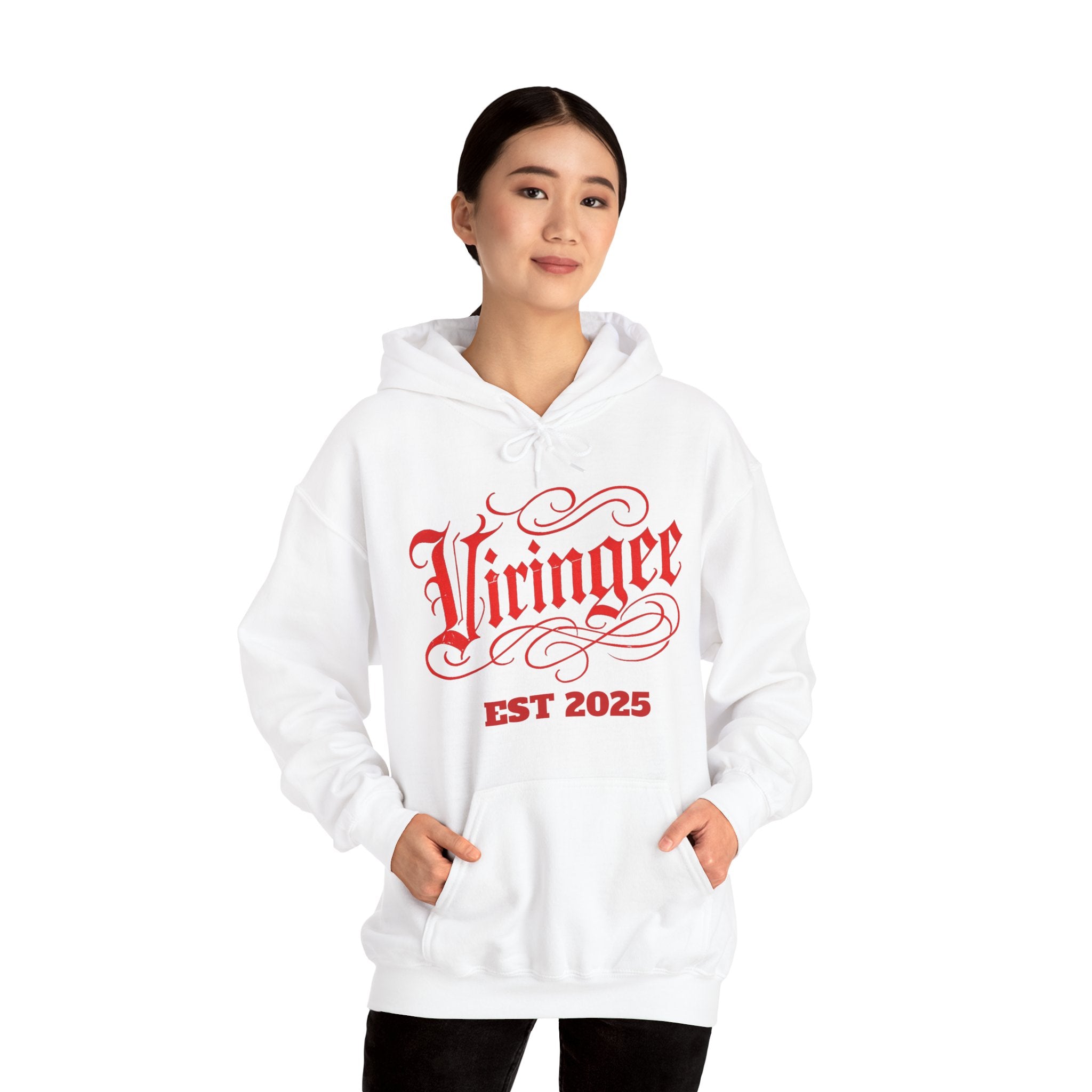 Viringee Red Logo Classic Script Hoodie