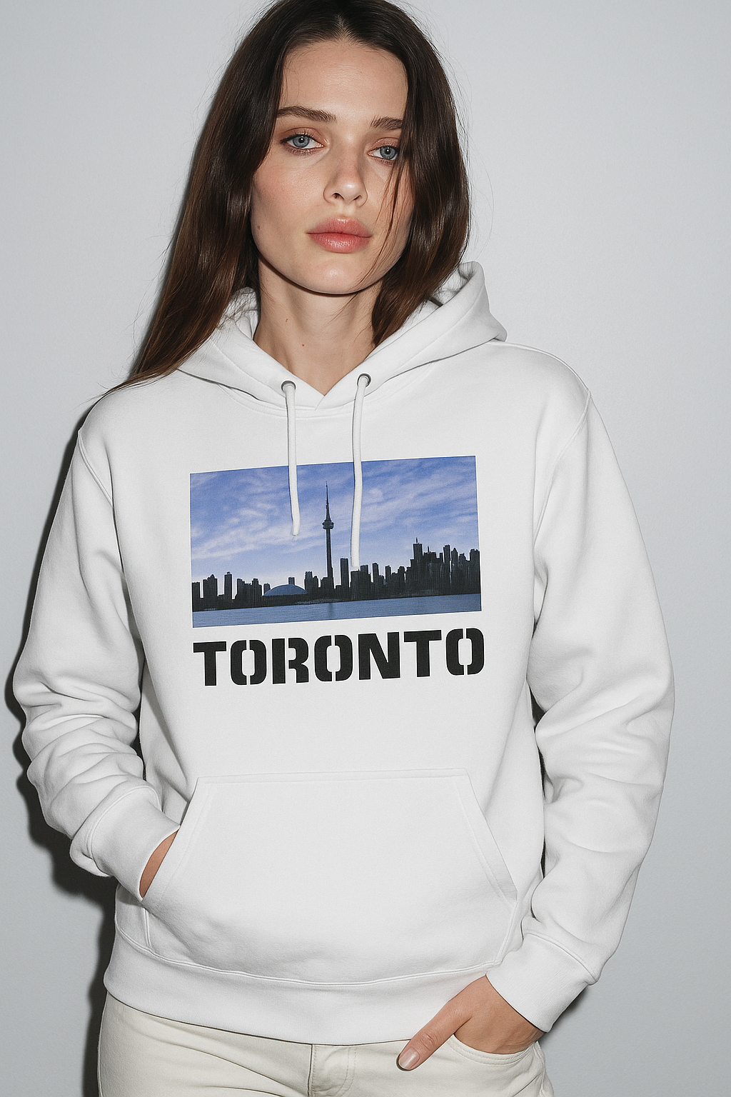 Viringee Toronto Skyline Fleece Hoodie