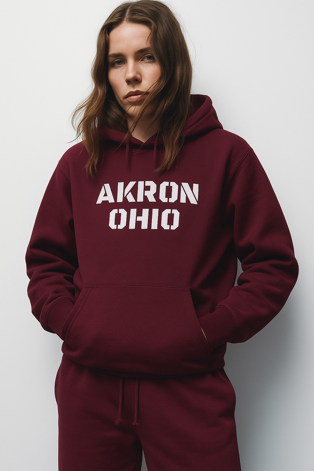 Unisex Akron Ohio hoodie blending warmth, comfort, and modern streetwear style