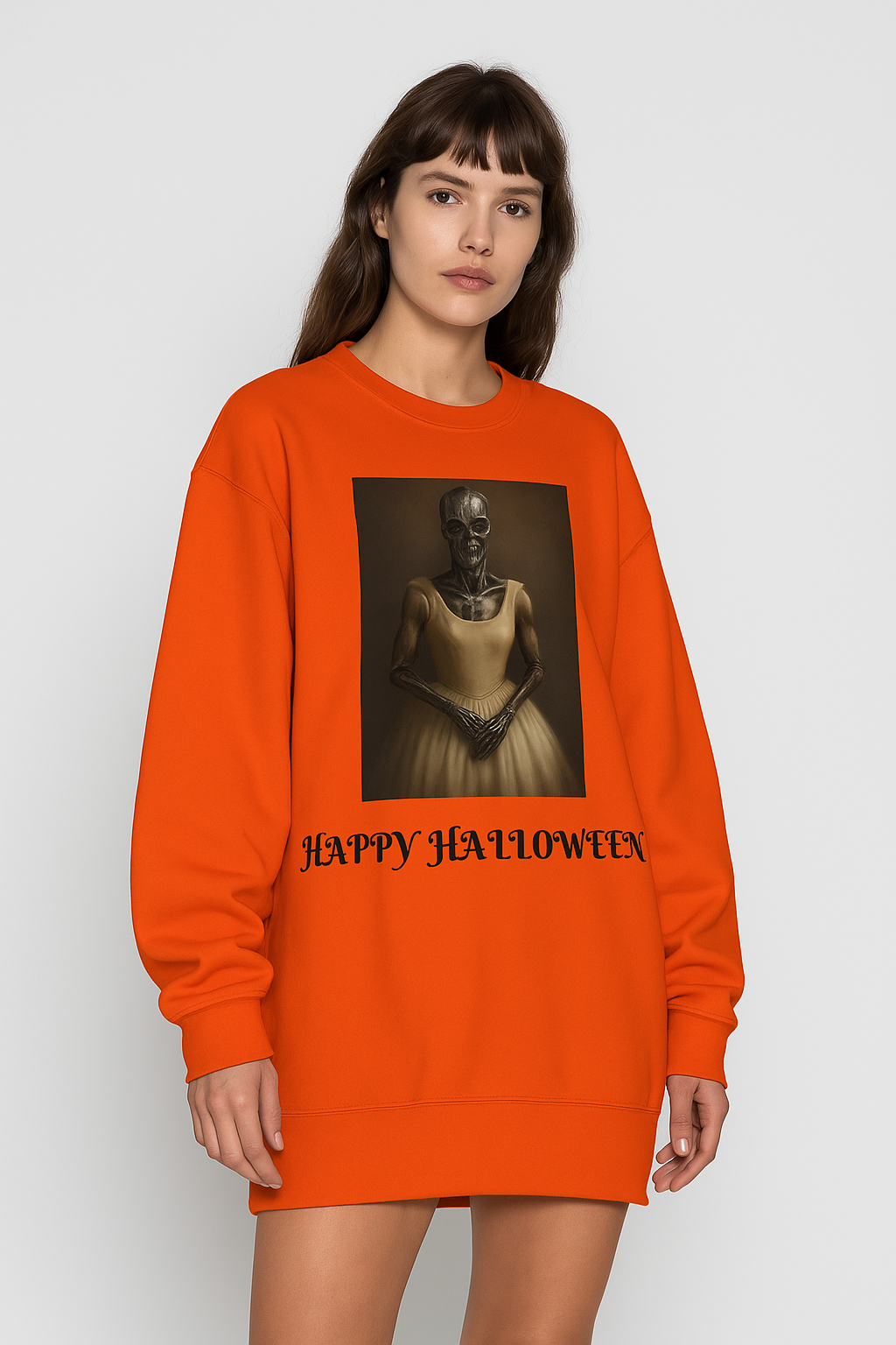 Viringee Cute Terminator Halloween Crewneck Sweatshirt with festive spooky design