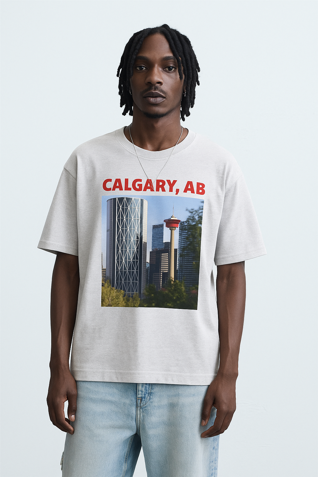 Viringee Peeking Calgary Tower AB Unisex Jersey Tee
