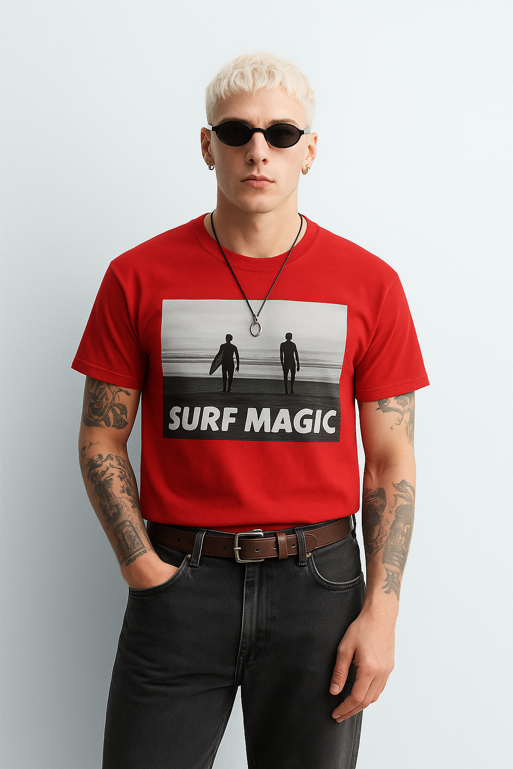Viringee Surf Magic Unisex Cotton Crew Tee