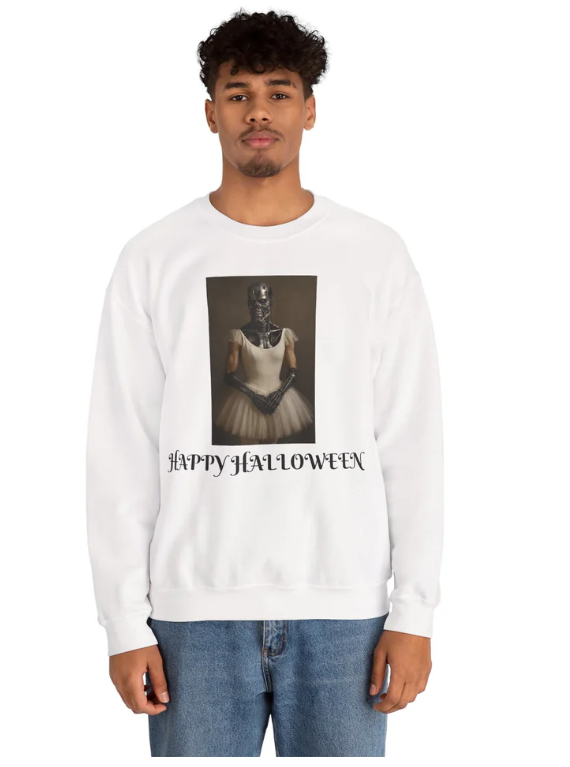 Viringee Cute Terminator Halloween Crewneck Sweatshirt with festive spooky design
