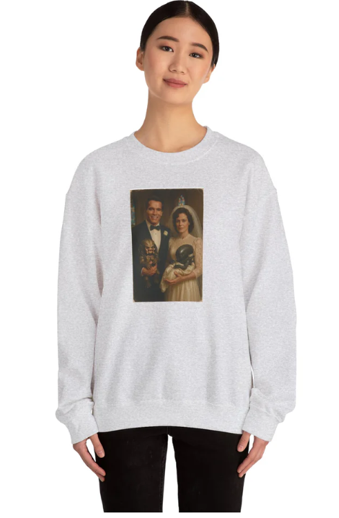 Viringee Vintage Couple Portrait Crewneck Sweatshirt