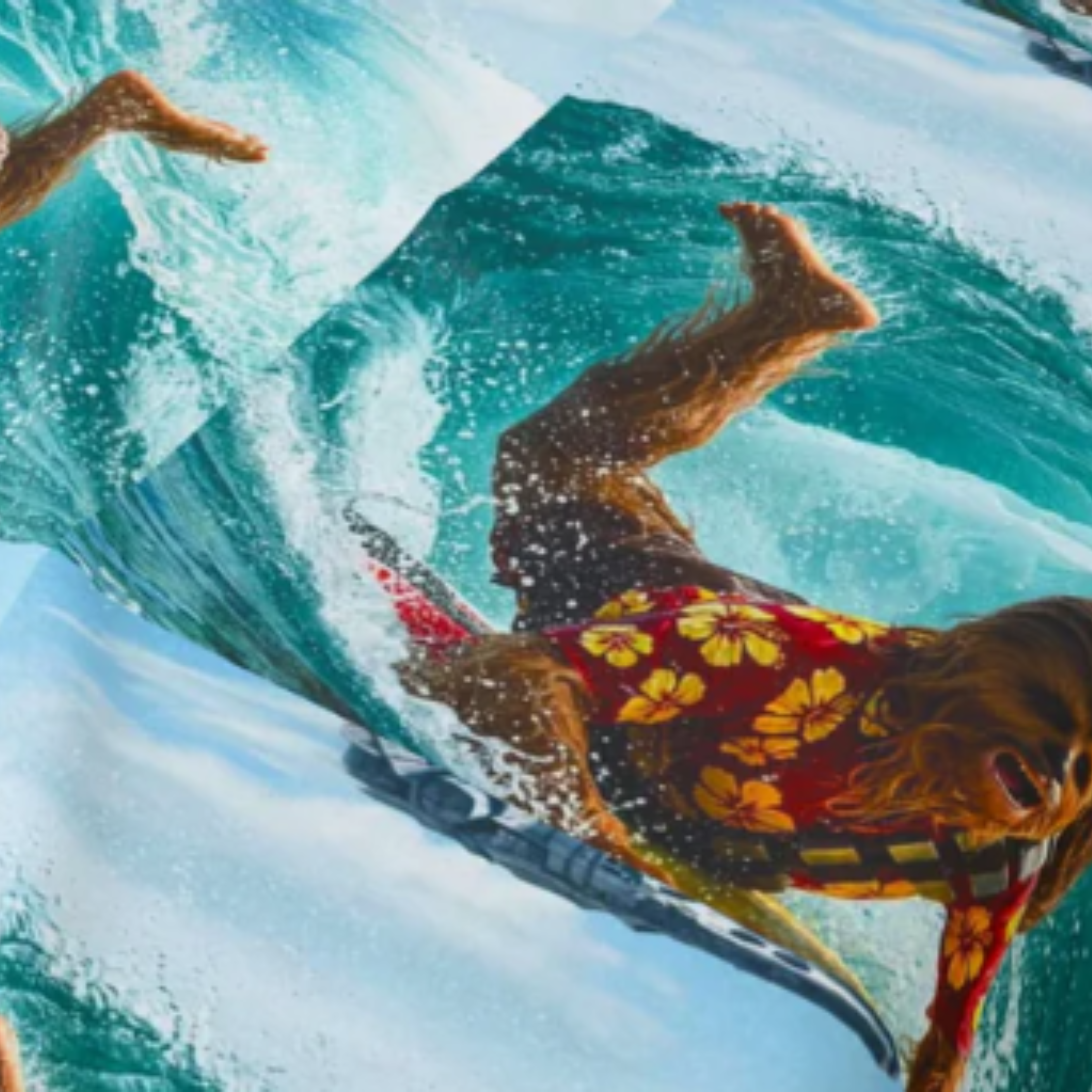 Viringee Surfing Tropical Chewbacca Velveteen Plush Blanket