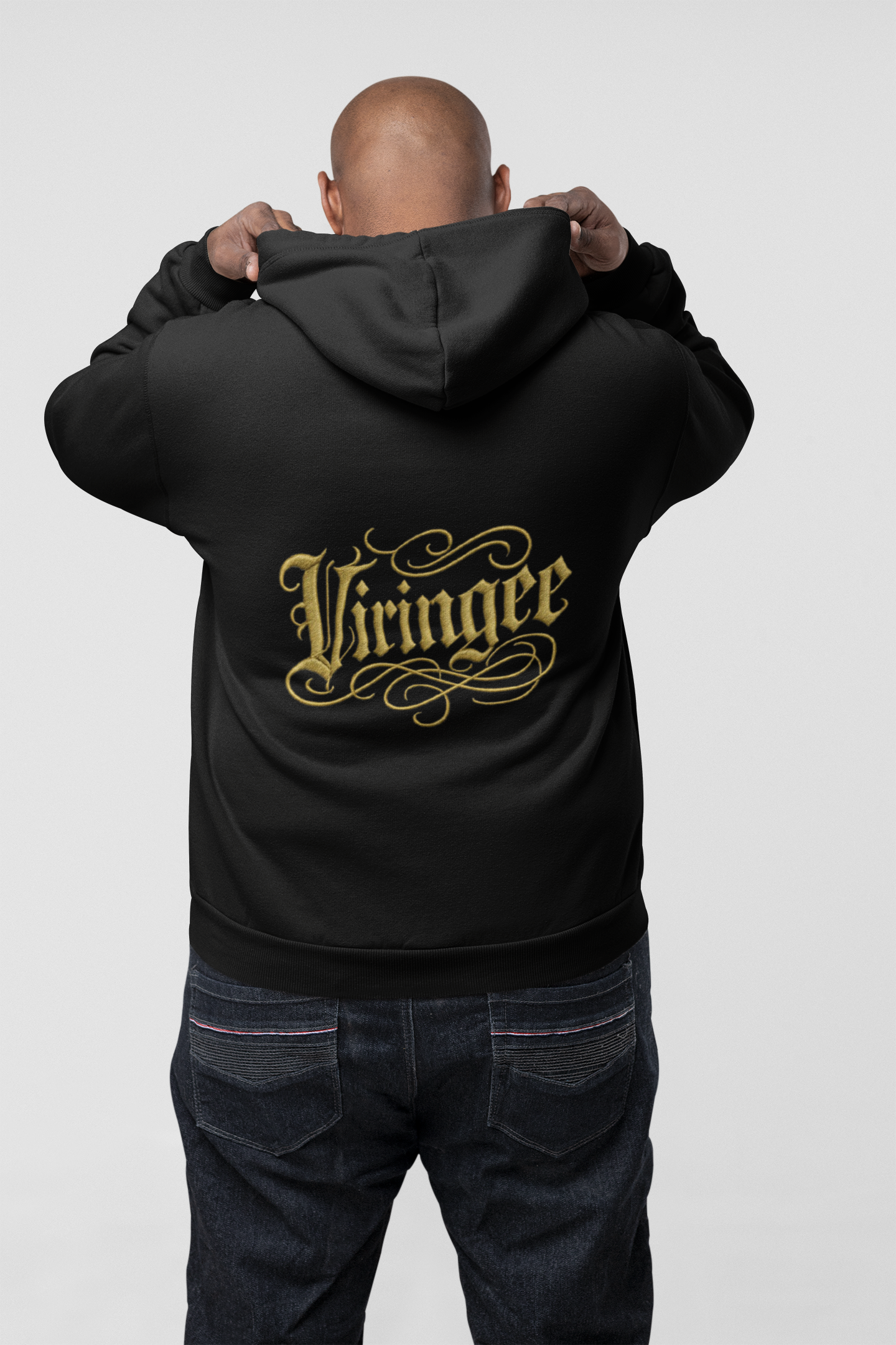 Viringee Gold Script Unisex Hoodie