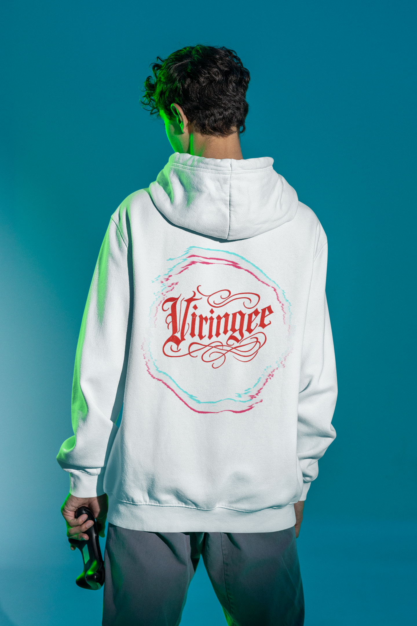Viringee Red Logo Classic Script Hoodie