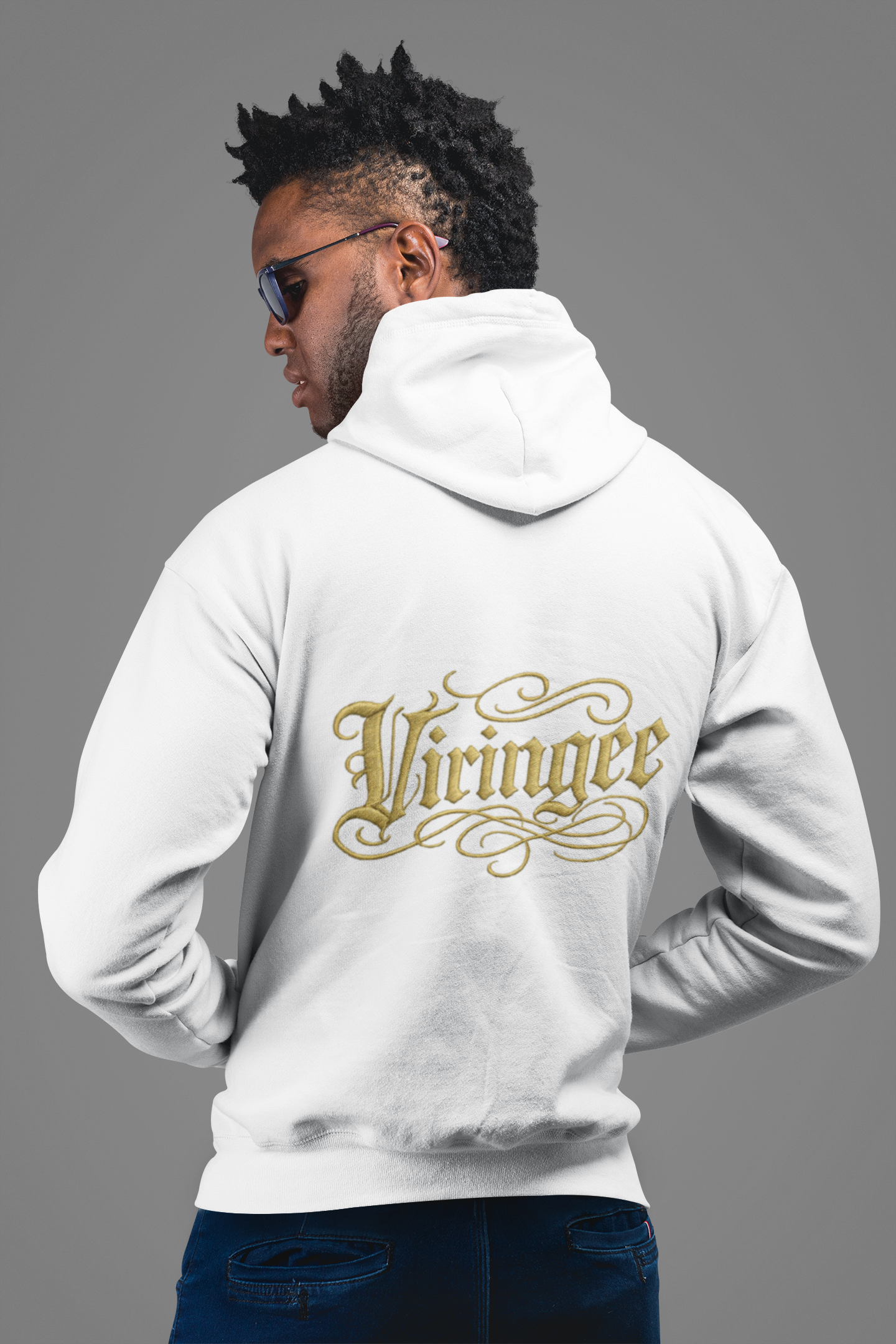 Viringee Gold Script Unisex Hoodie