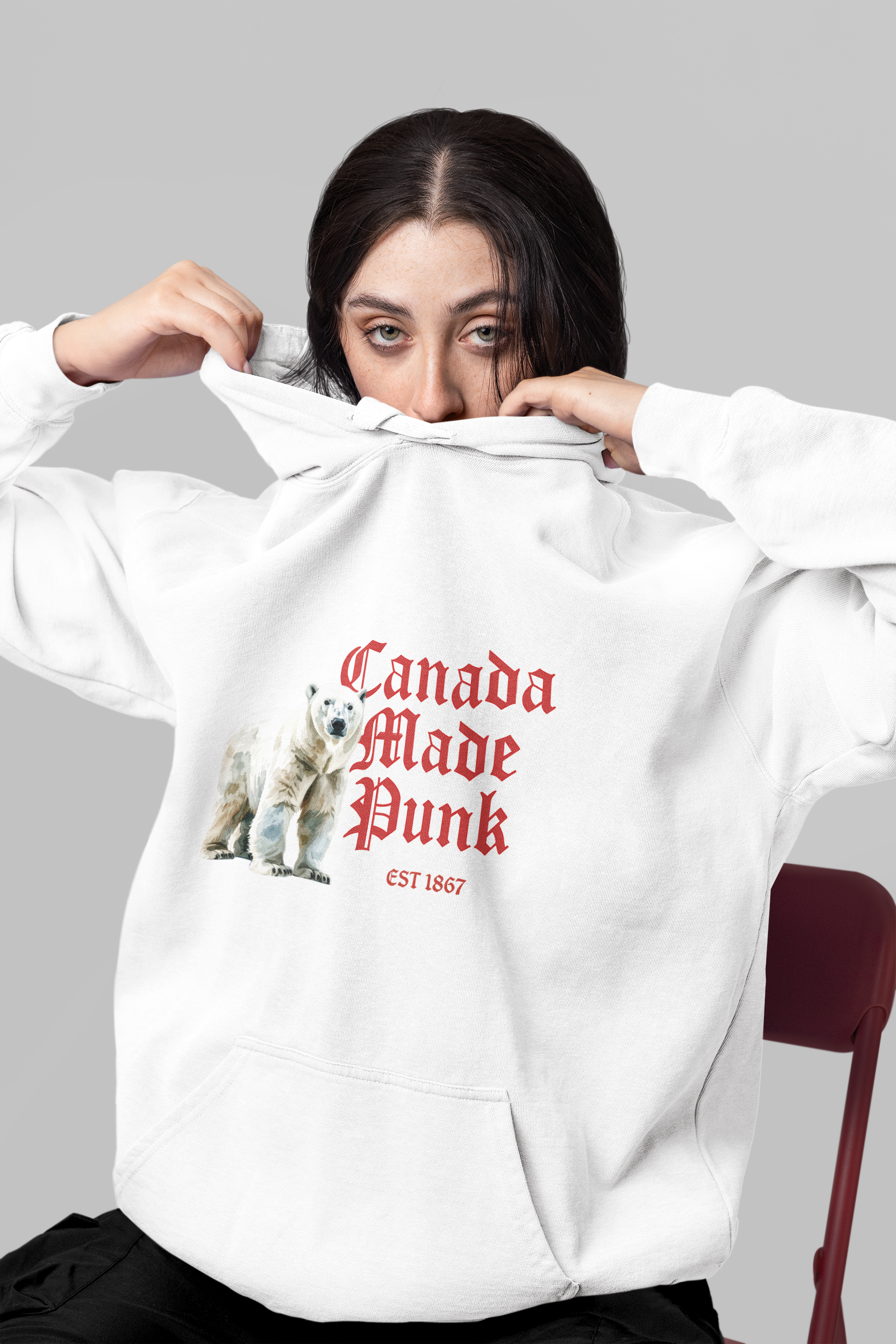 Viringee Canada Made Punk 1867 Graphic Unisex Fleece Hoodie