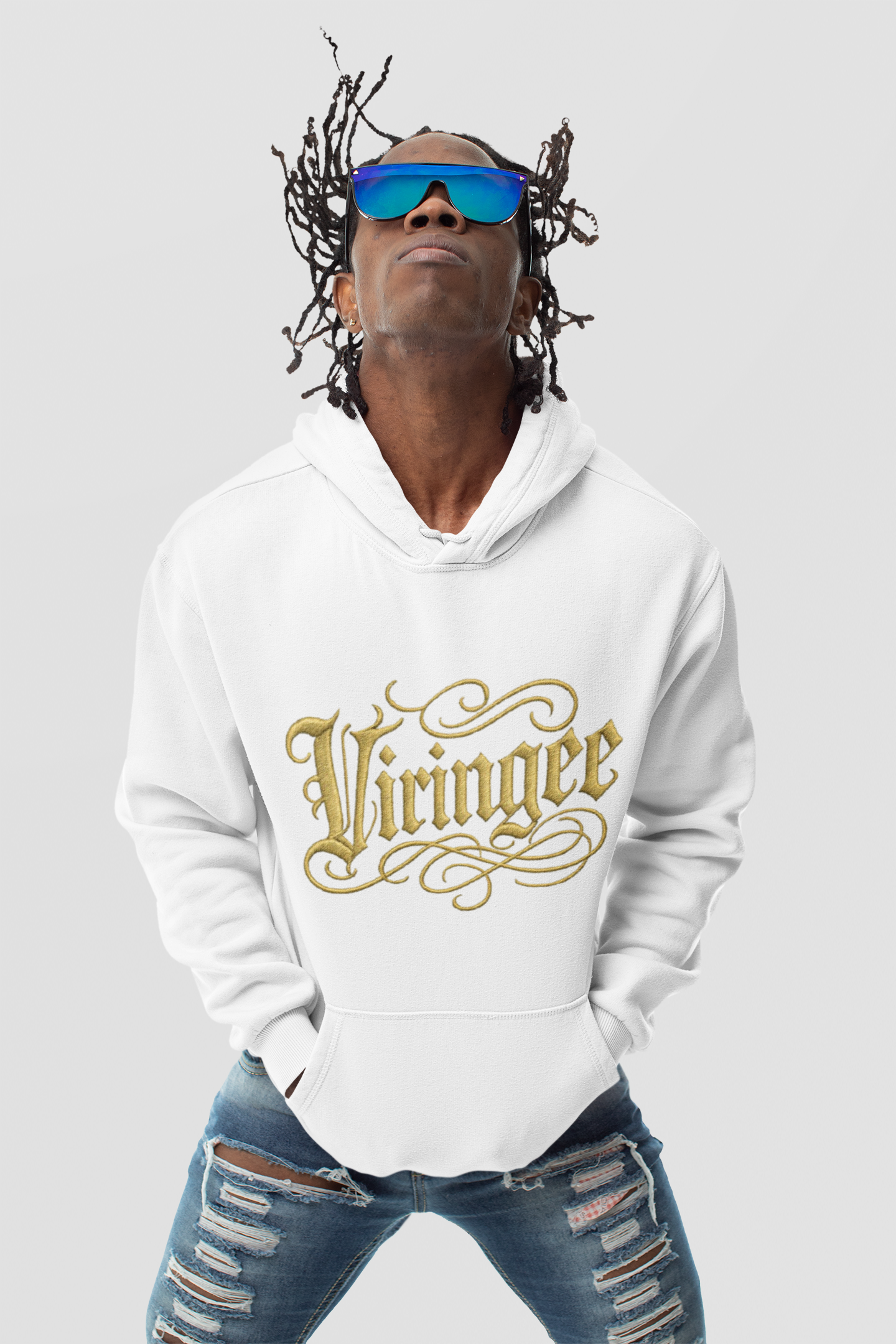 Viringee Gold Script Unisex Hoodie
