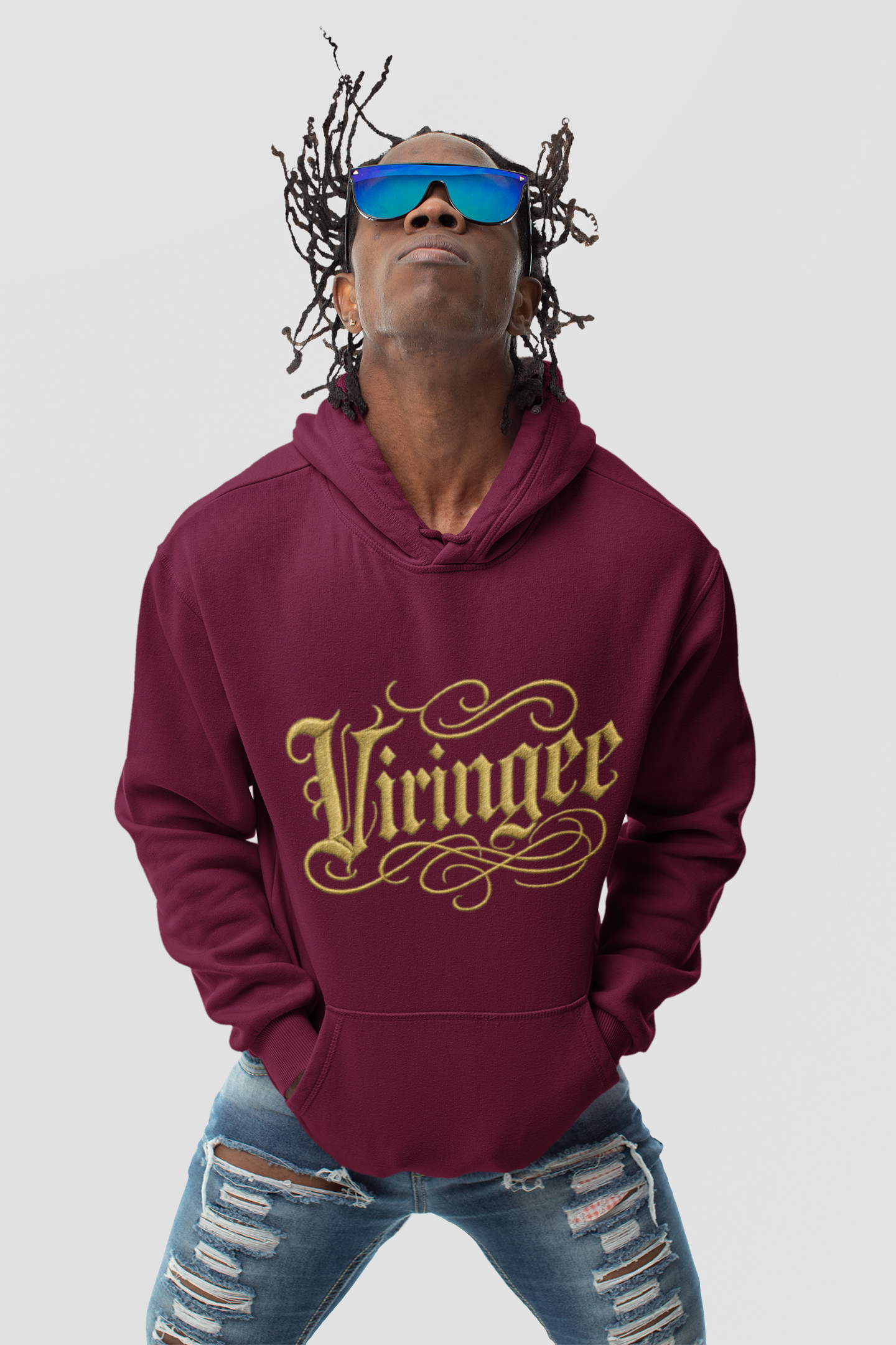 Viringee Gold Script Unisex Hoodie