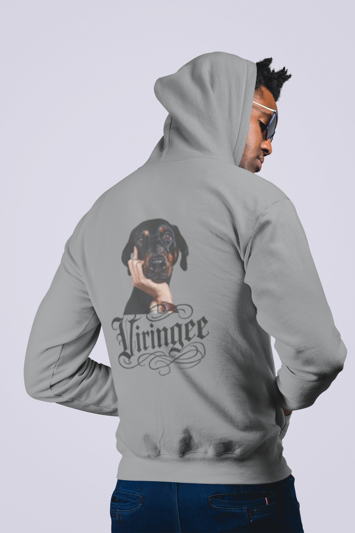 Viringee Thinking Pup Script Unisex Hoodie