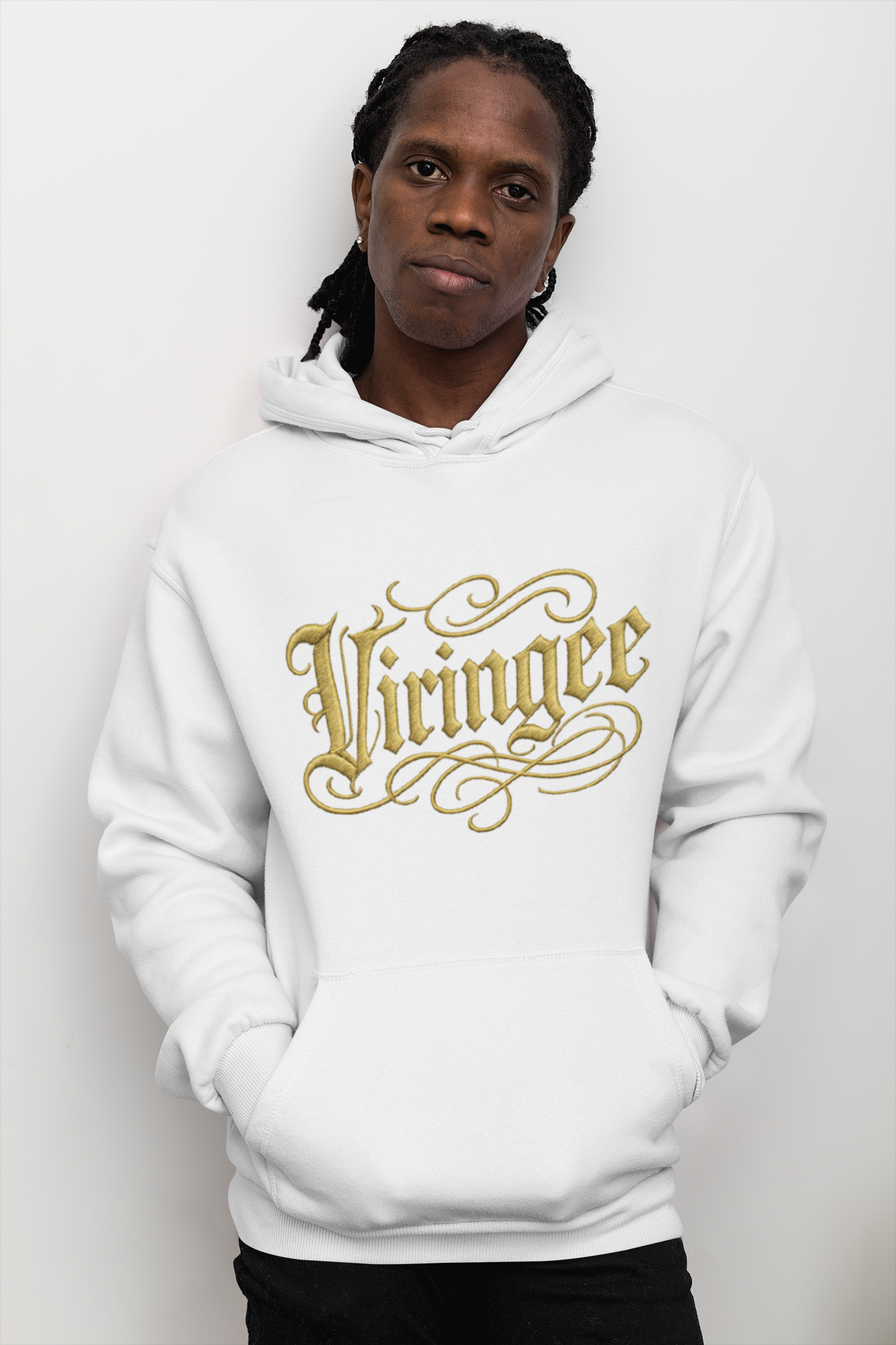 Viringee Gold Script Unisex Hoodie