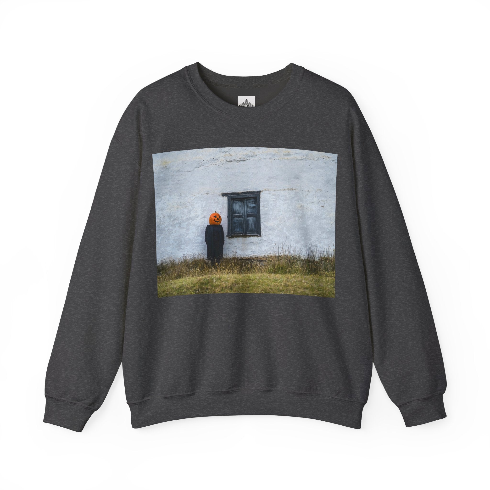Viringee Pumpkin-Head Unisex Crewneck Sweatshirt