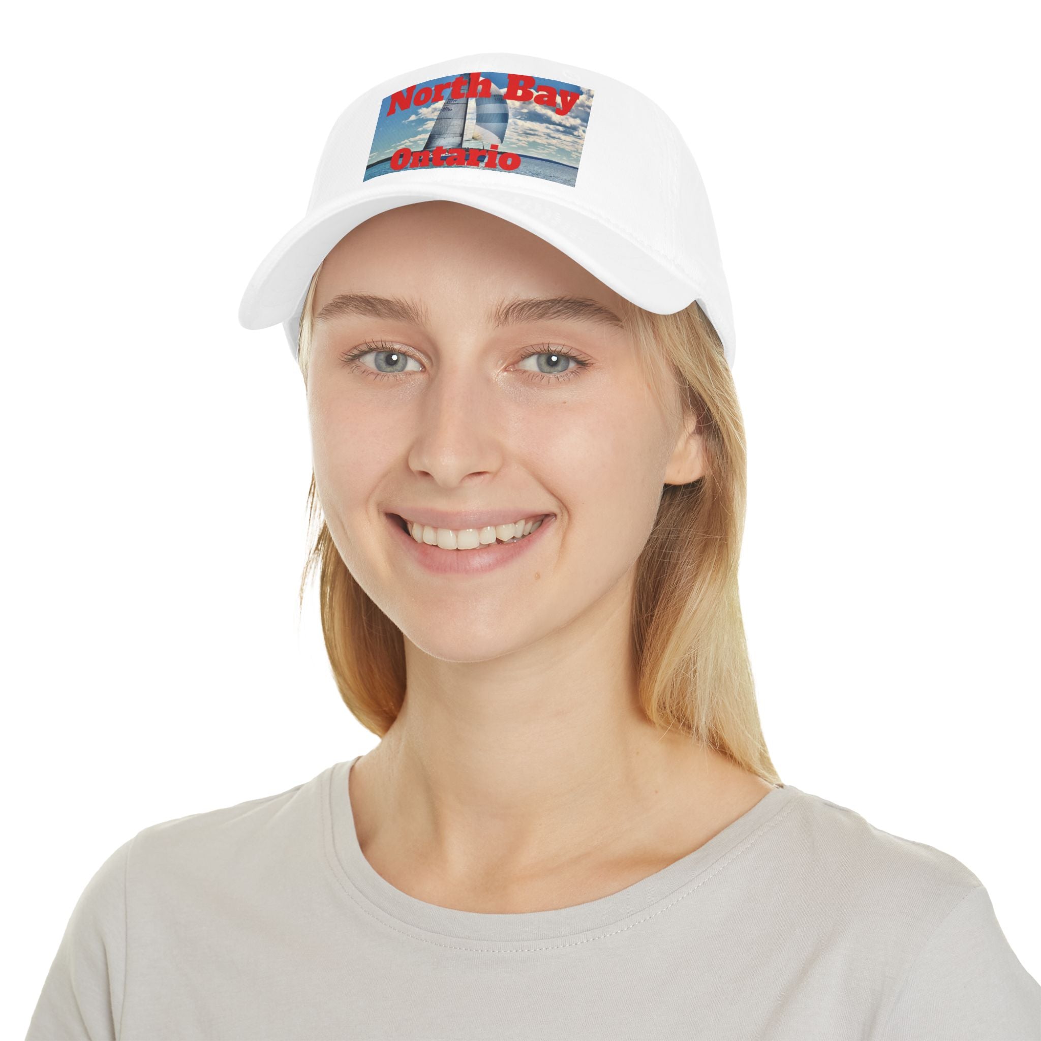 Adjustable North Bay Ontario low profile cap with printed graphic