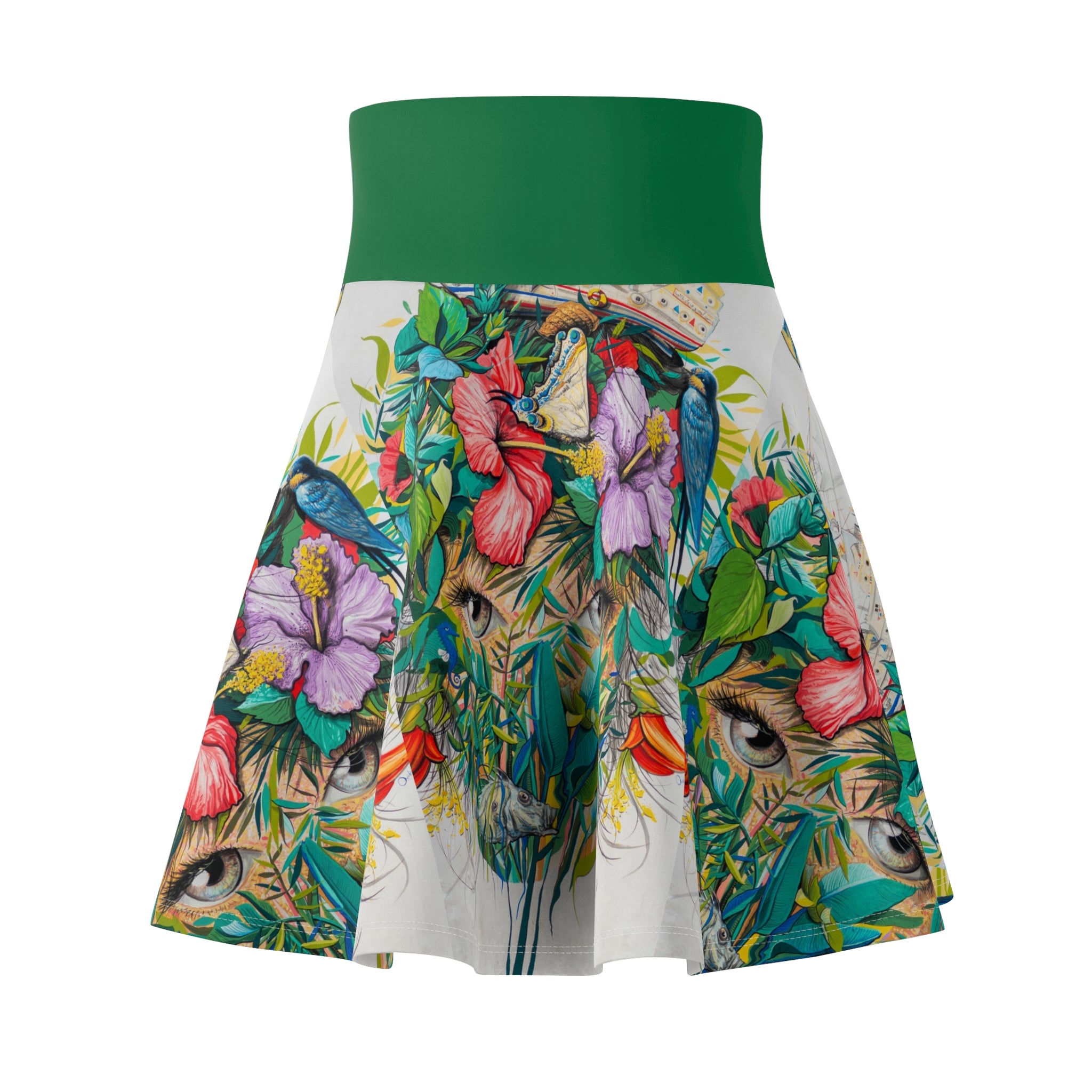 Viringee Floral Gaze Women's Skater Skirt