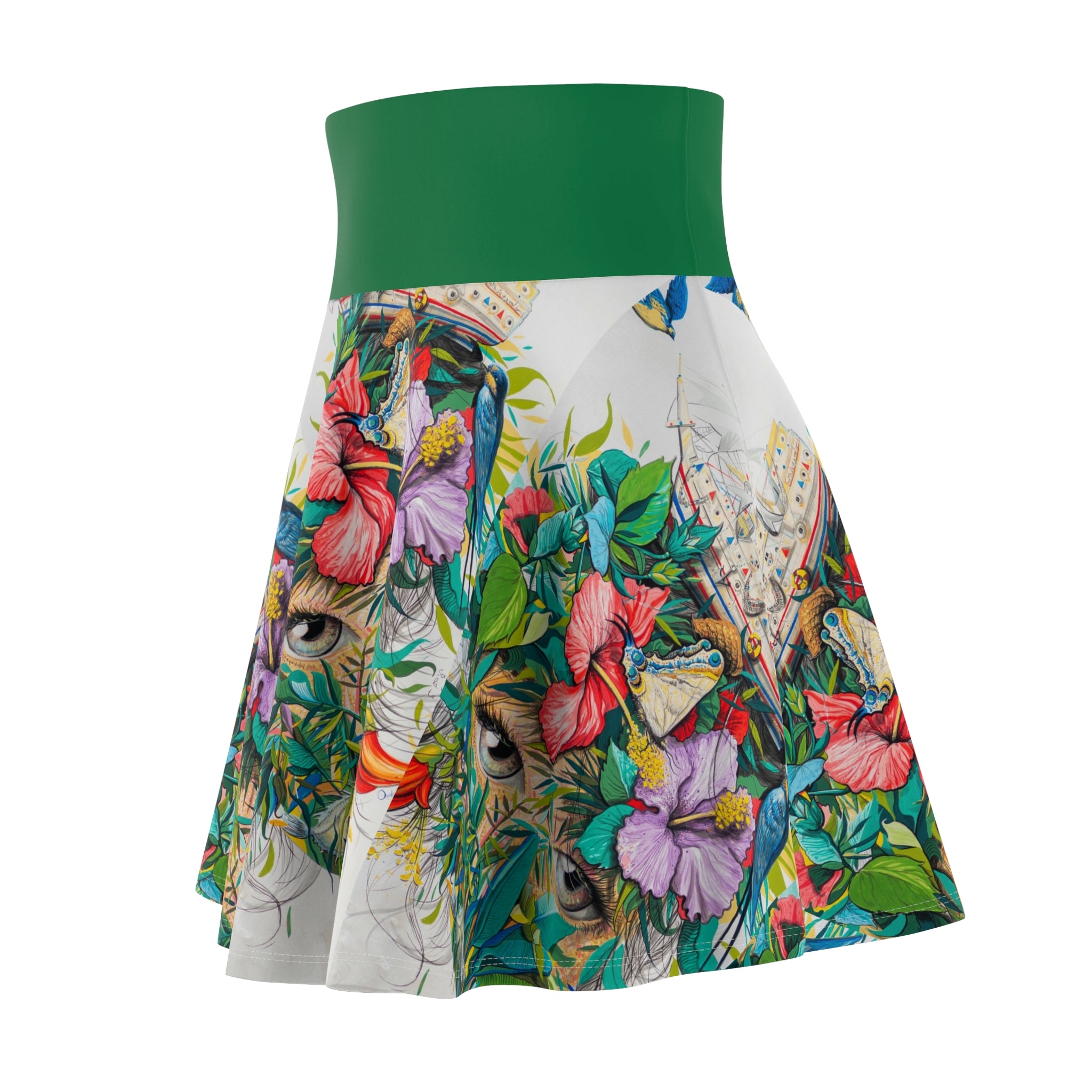 Viringee Floral Gaze Women's Skater Skirt
