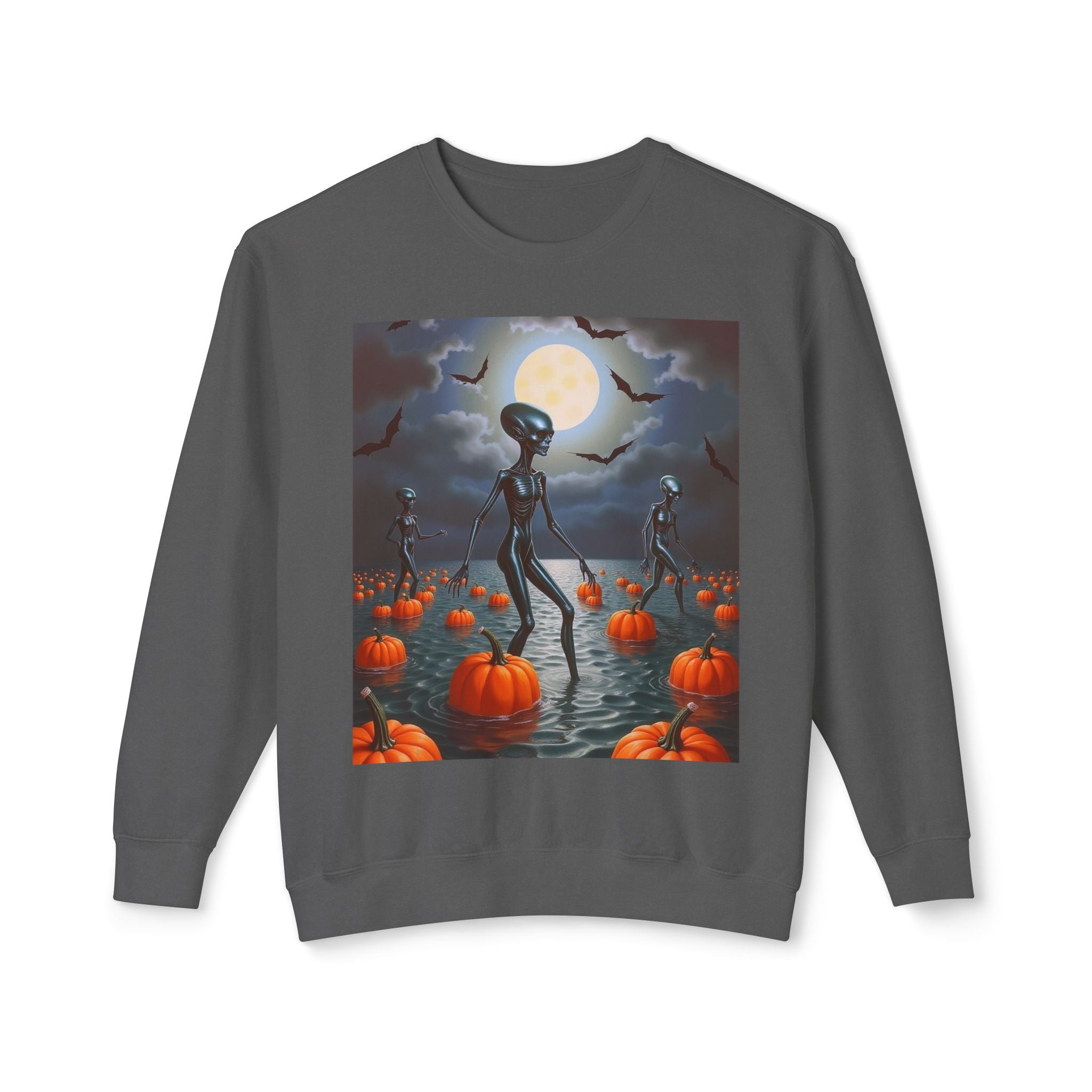 Viringee Wandering Halloween Alien Crewneck Sweatshirt
