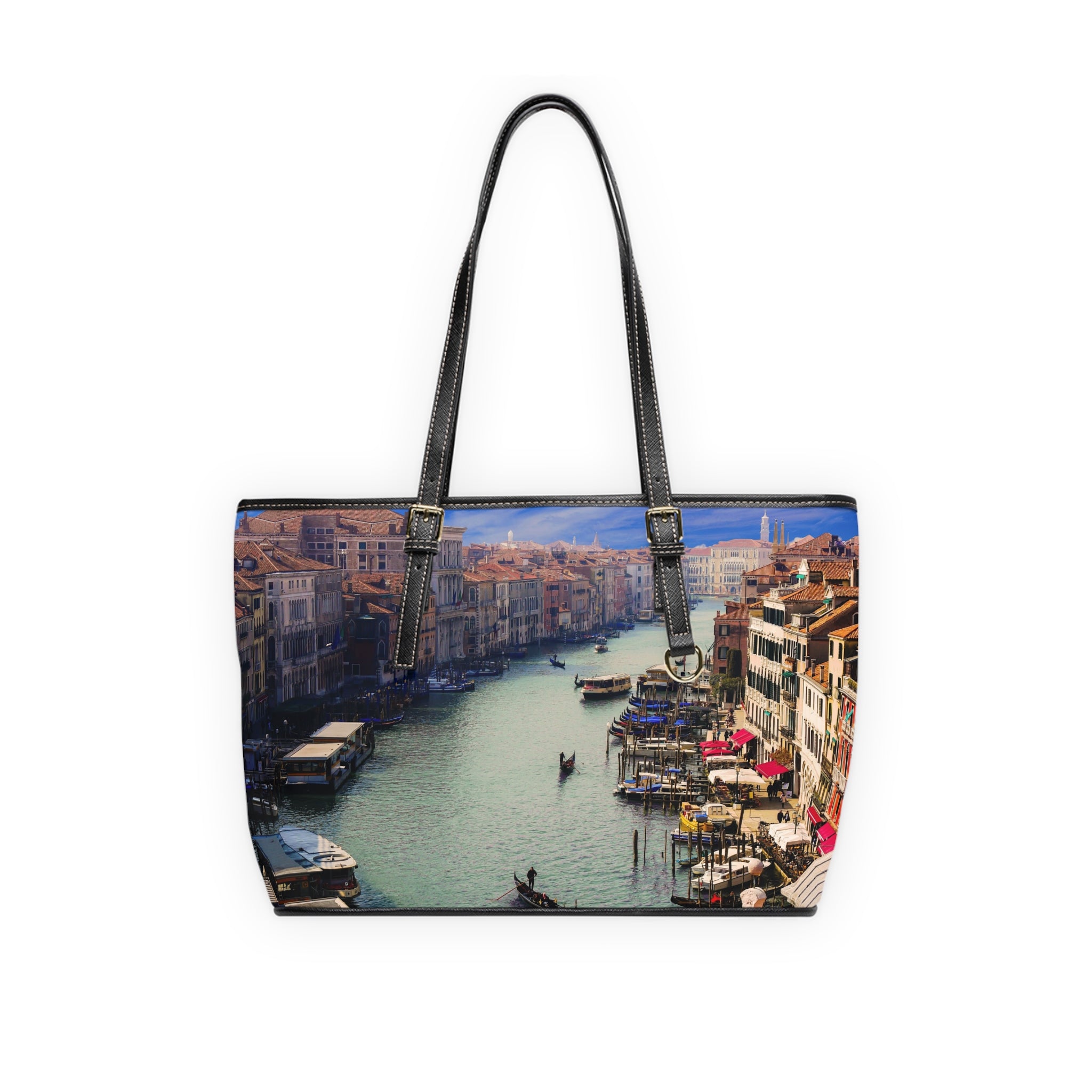 Viringee Venetian Canal PU Leather Shoulder Tote Bag