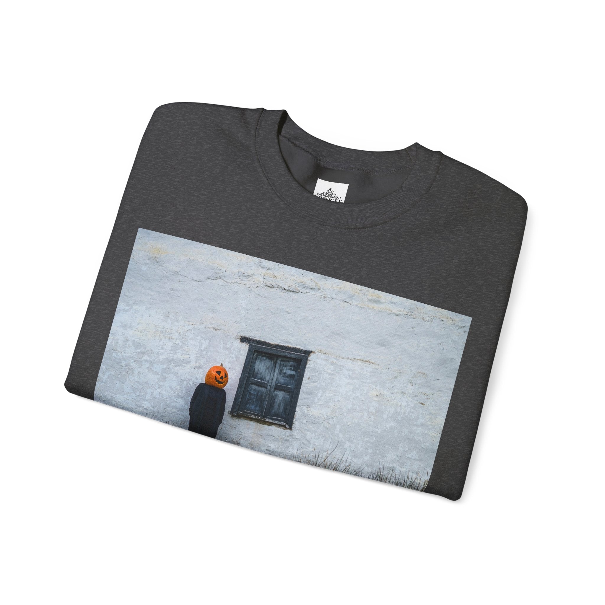 Viringee Pumpkin-Head Unisex Crewneck Sweatshirt