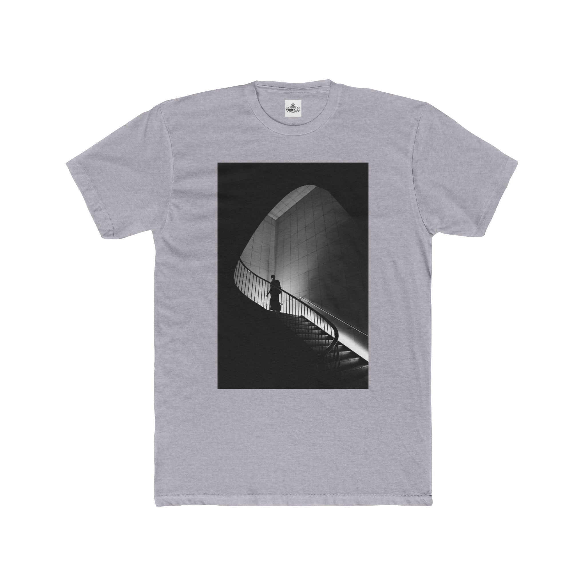 Viringee Monochrome Staircase Unisex Cotton Crew Tee