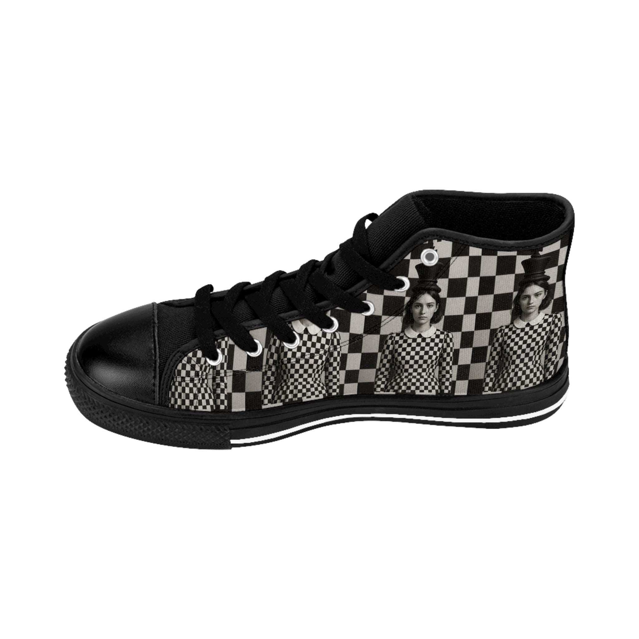 Viringee Chess themed High-Top Sneakers for the trendy woman